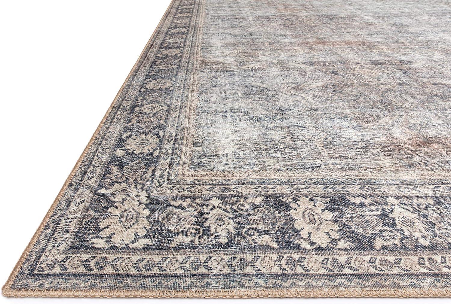 Wynter Oriental Grey Charcoal Synthetic Area Rug 3'6" x 5'6"