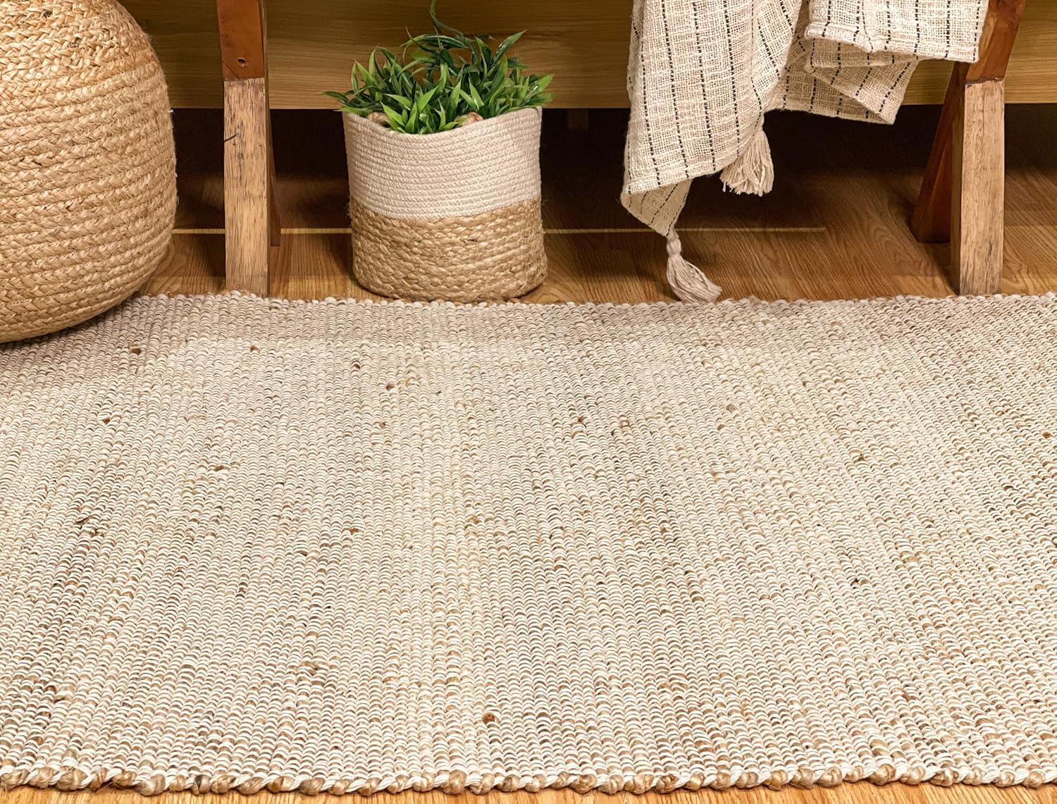 4'x6' Pata Hand Woven Chunky Jute Area Rug, Light Ivory - JONATHAN Y
