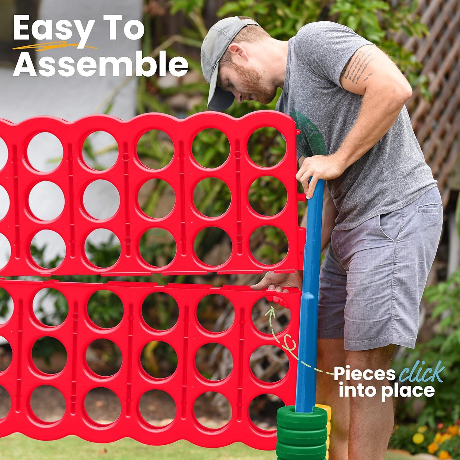 ECR4Kids ECR4Kids Jumbo 4-To-Score with Mesh Net and Carry Bag, Giant Game, Assorted