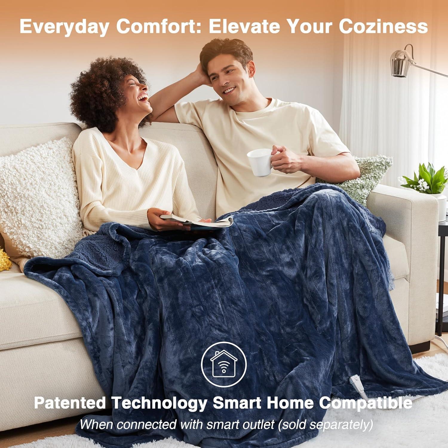 Beautyrest Beautyrest Heated Oversized Microlight to Berber Blanket
