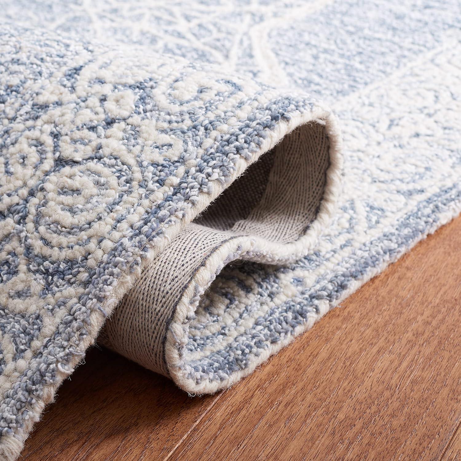 Abstract ABT352 Hand Tufted Area Rug - Ivory/Blue - 3'x5' - Safavieh.