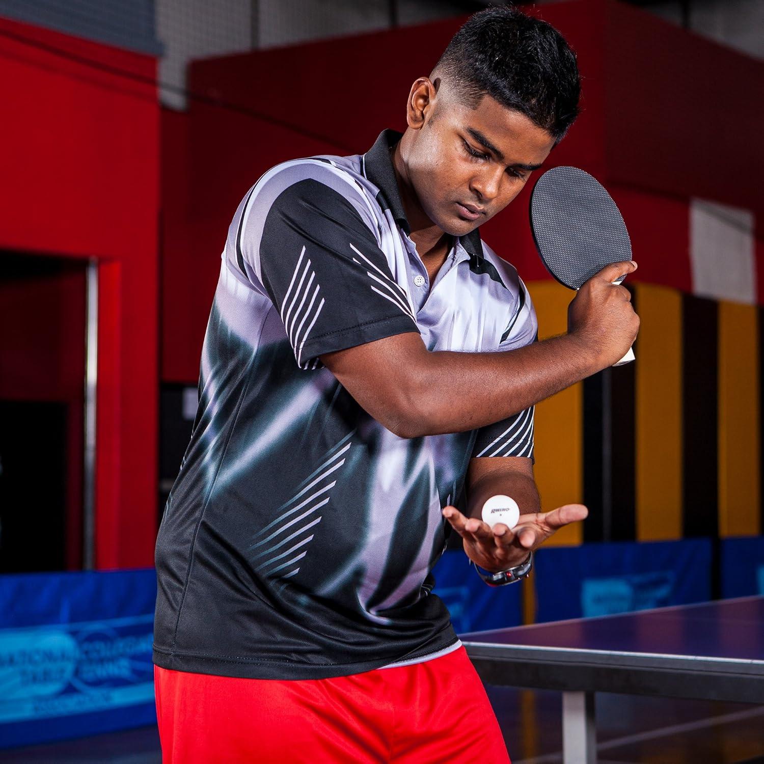 Champion Sports PN200Table Tennis Set:2Player Ping Pong Accessories Kitwith 2Paddles&3Balls,Indoor Ping Pong Equipmentfor Men,Women&Kids,Black/Red