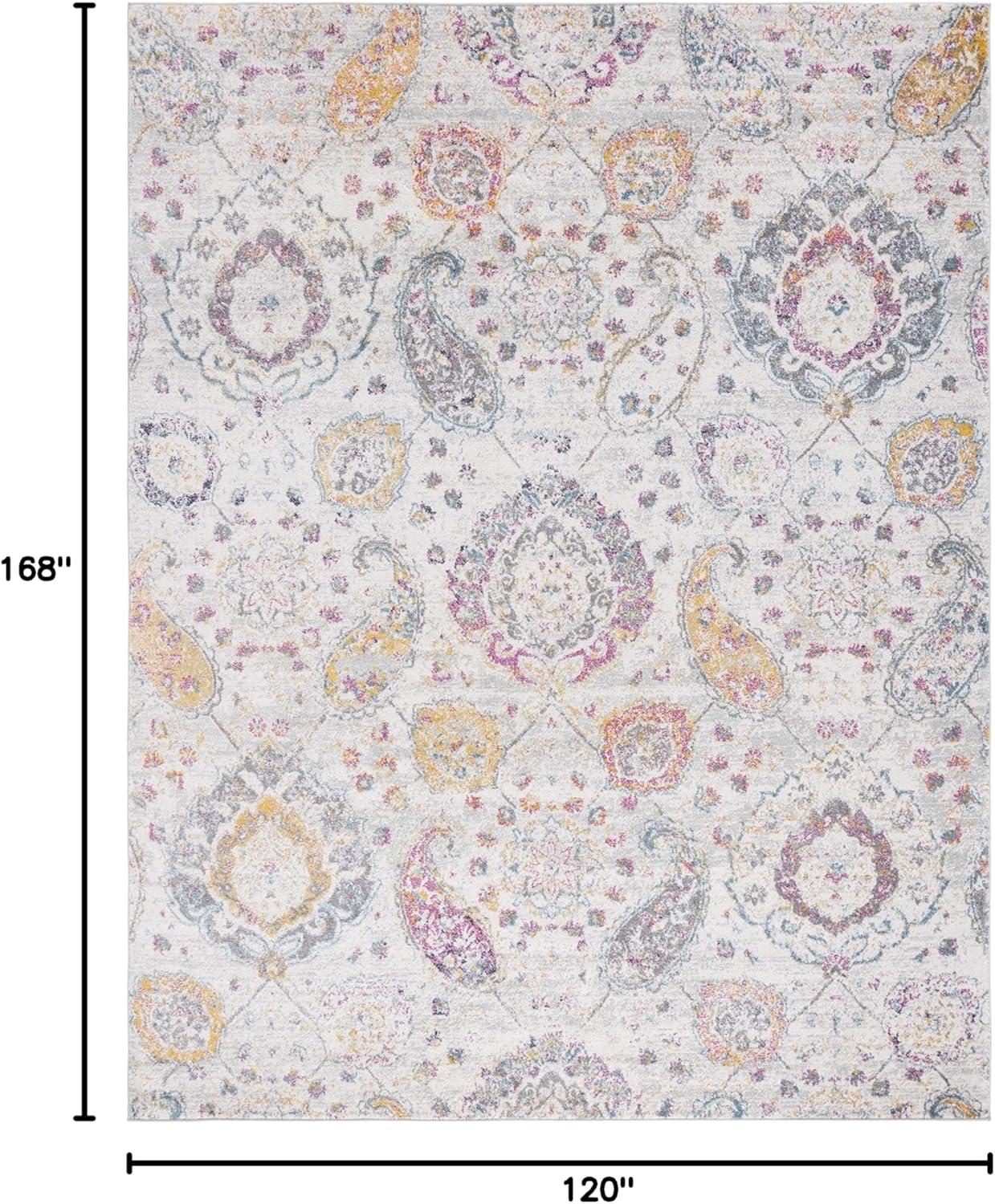 SAFAVIEH Madison Hope Floral Paisley Area Rug, Grey/Gold, 10' x 14'