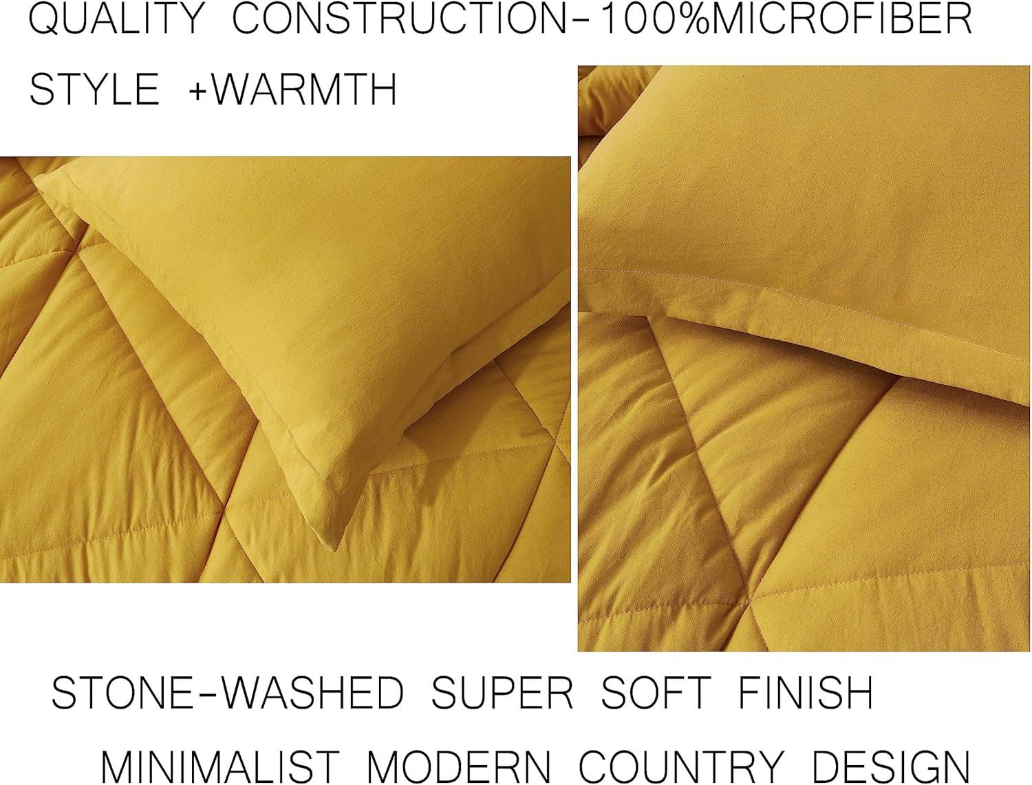 Washed Microfiber Bedding Comforter Set