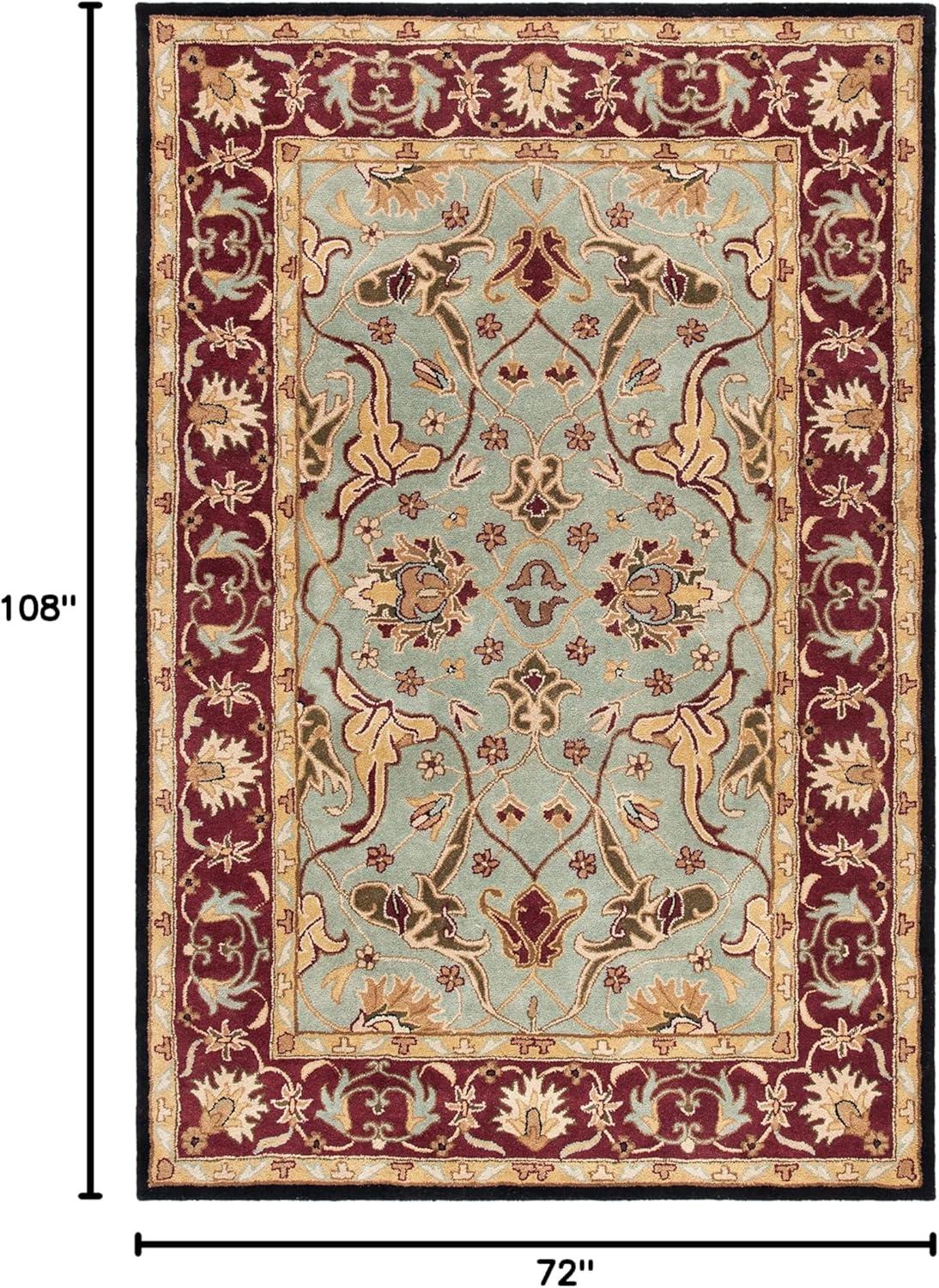 Heritage HG794 Hand Tufted Area Rug - Light Blue/Red - 6'x9' - Safavieh.