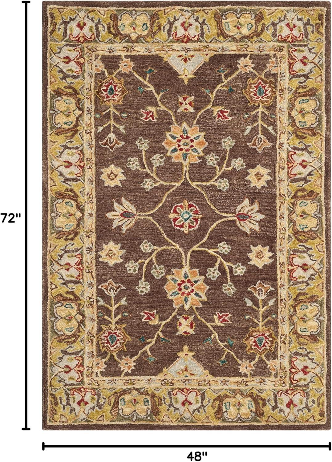 Anatolia AN562 Hand Tufted Indoor Area Rug - Brown/Gold - 4'x6' - Safavieh