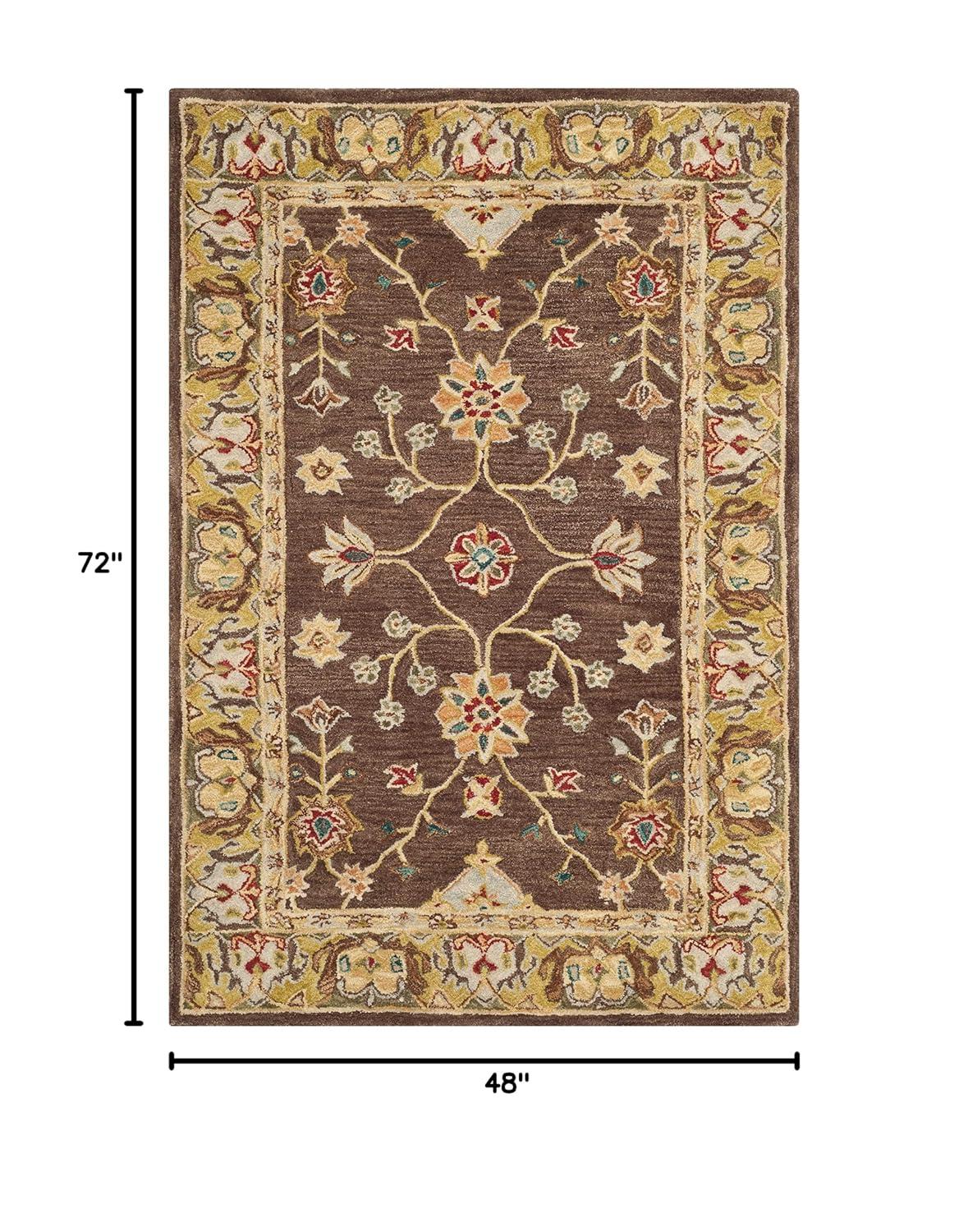 Anatolia AN562 Hand Tufted Indoor Area Rug - Brown/Gold - 4'x6' - Safavieh