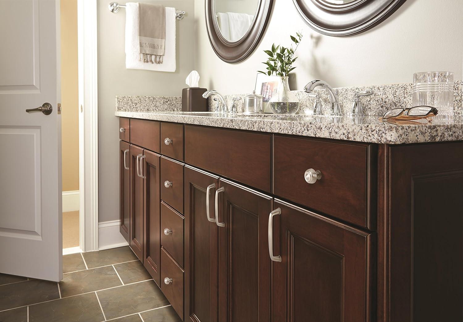 Amerock Kane 1-5/8 inch (41mm) Diameter Satin Nickel Cabinet Knob