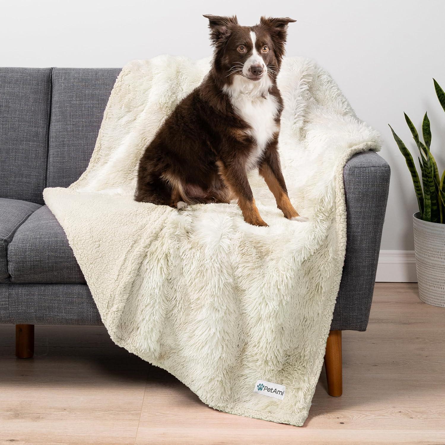 PetAmi Faux Fur Sherpa Pet Blanket