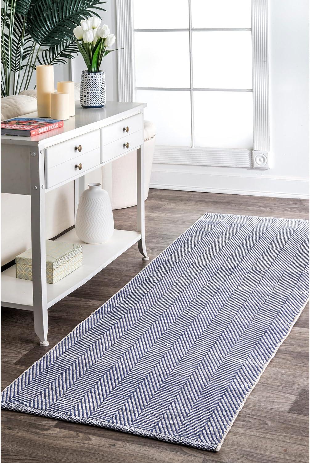 nuLOOM Kimberely Hand Loomed Runner Rug, 2' 6" x 6', Navy