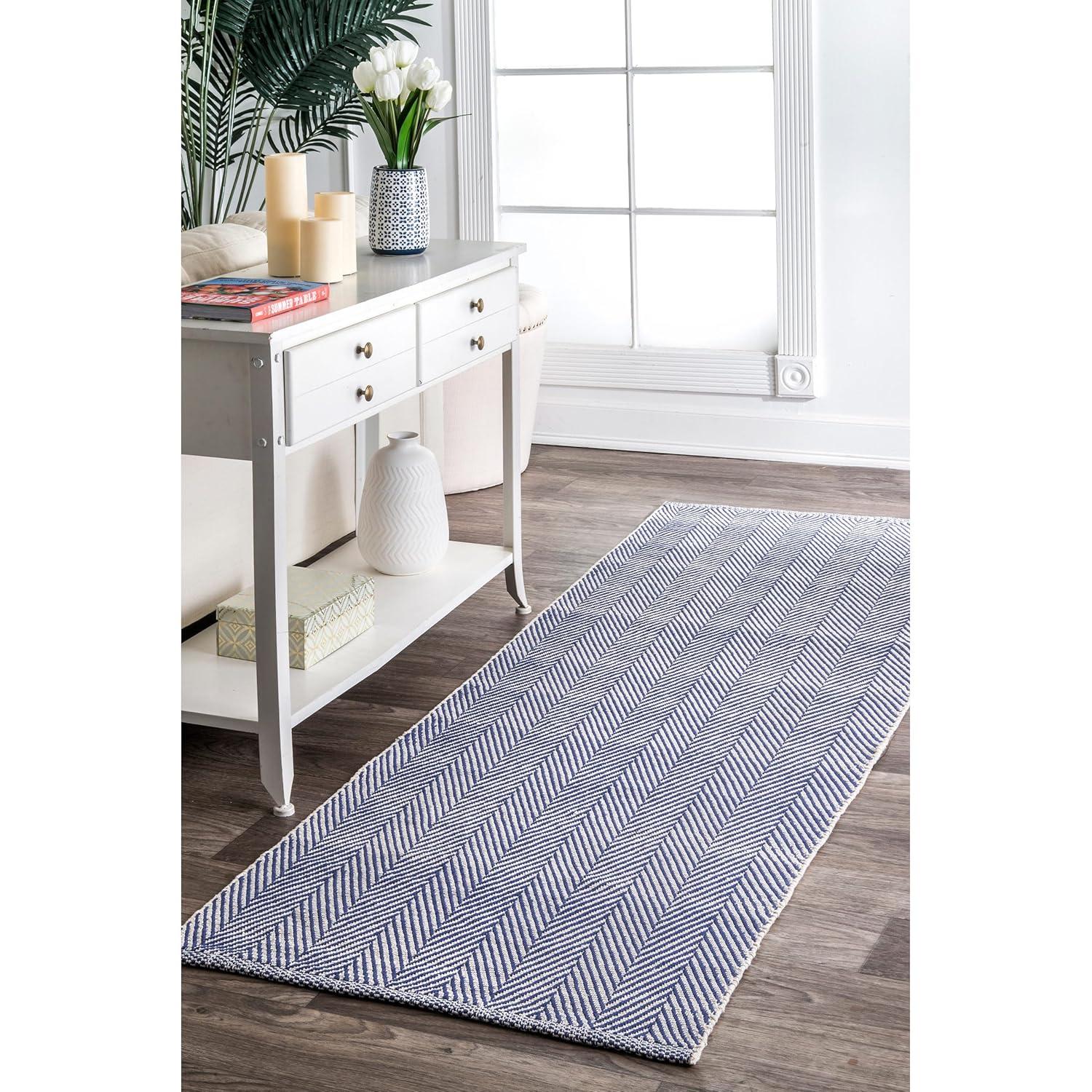 nuLOOM Kimberely Hand Loomed Runner Rug, 2' 6" x 6', Navy