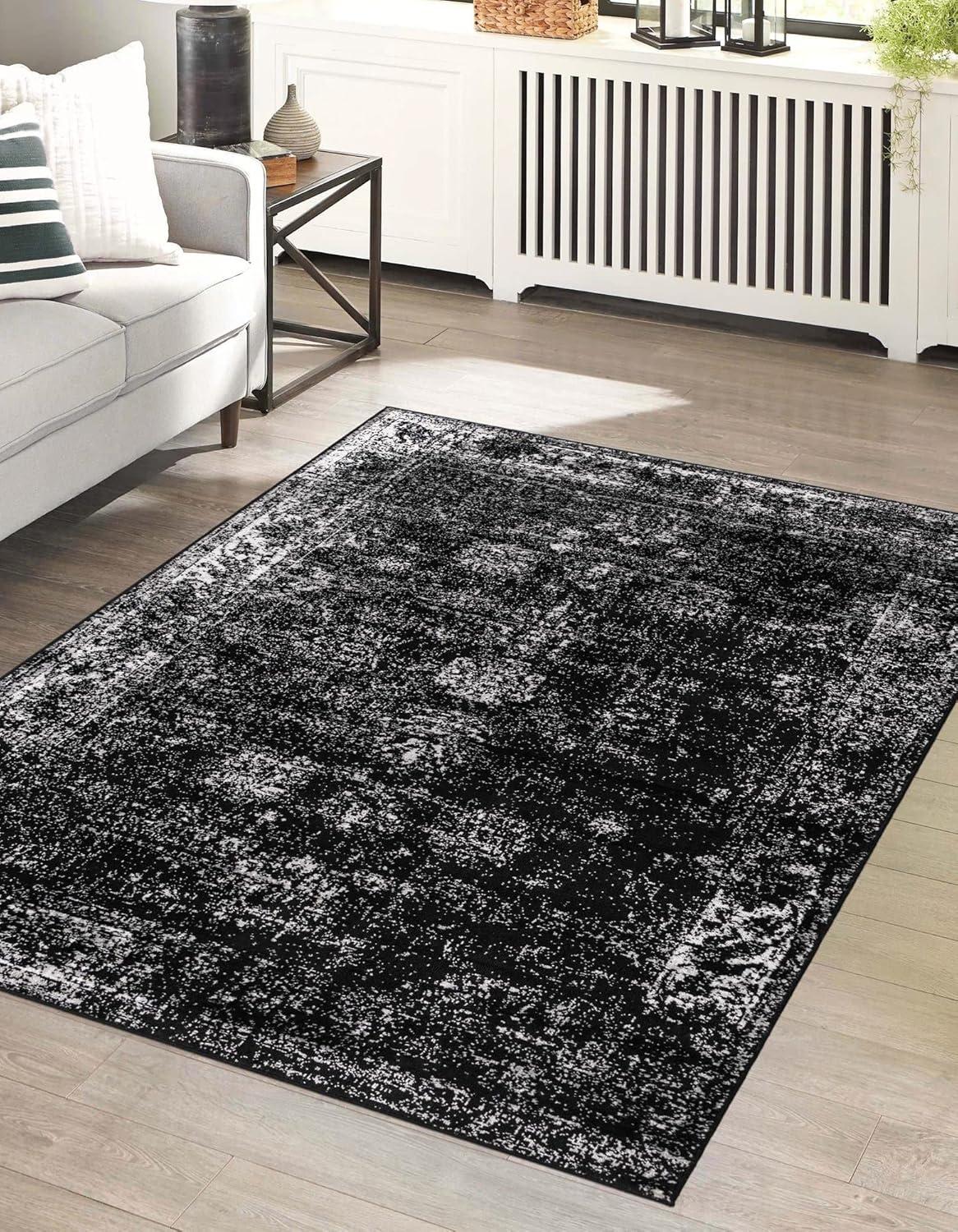 Casino Sofia 9' x 12' Black Rectangular Indoor Area Rug