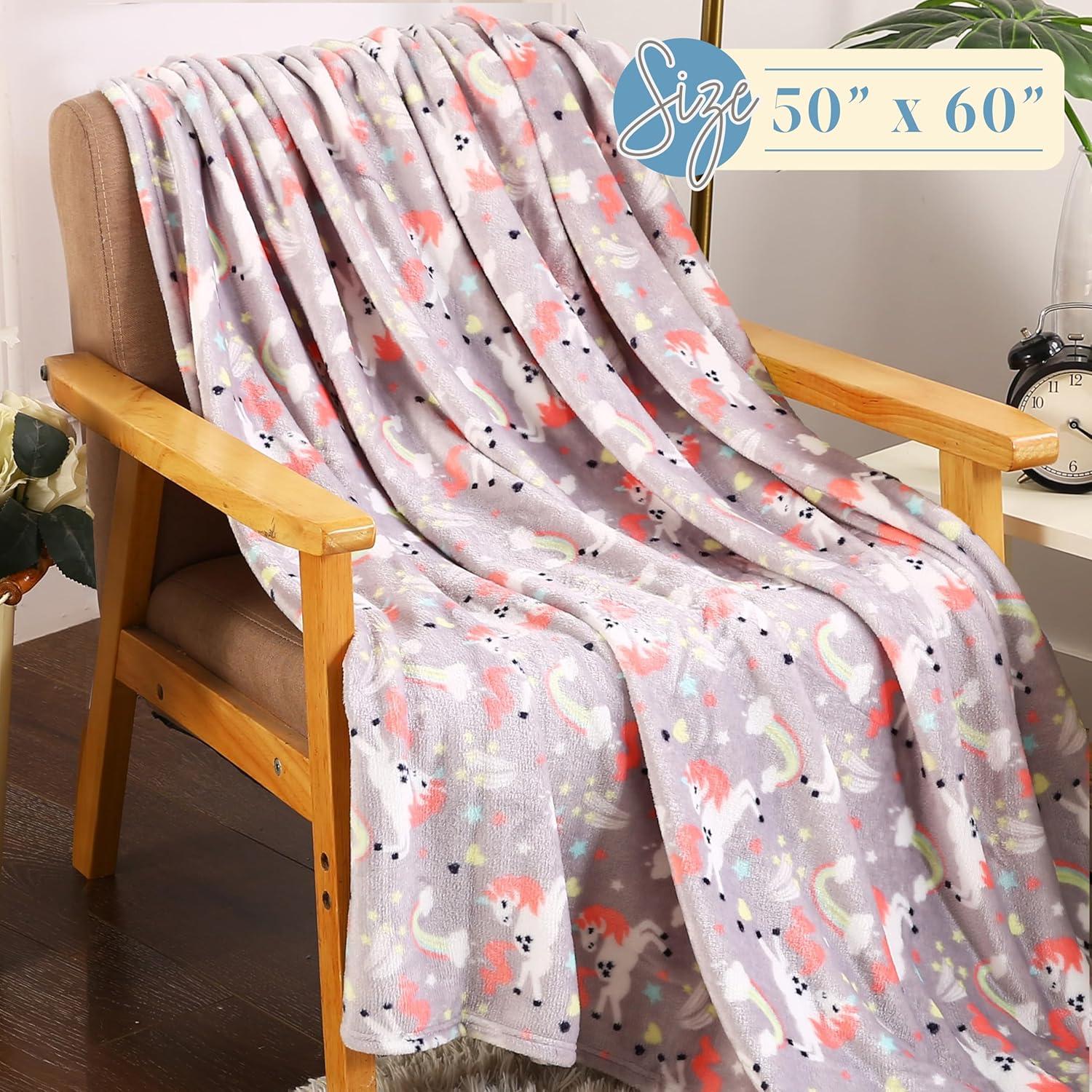 GoodGram Ultra Soft & Plush Oversized Unicorn Throw Fleece Blanket