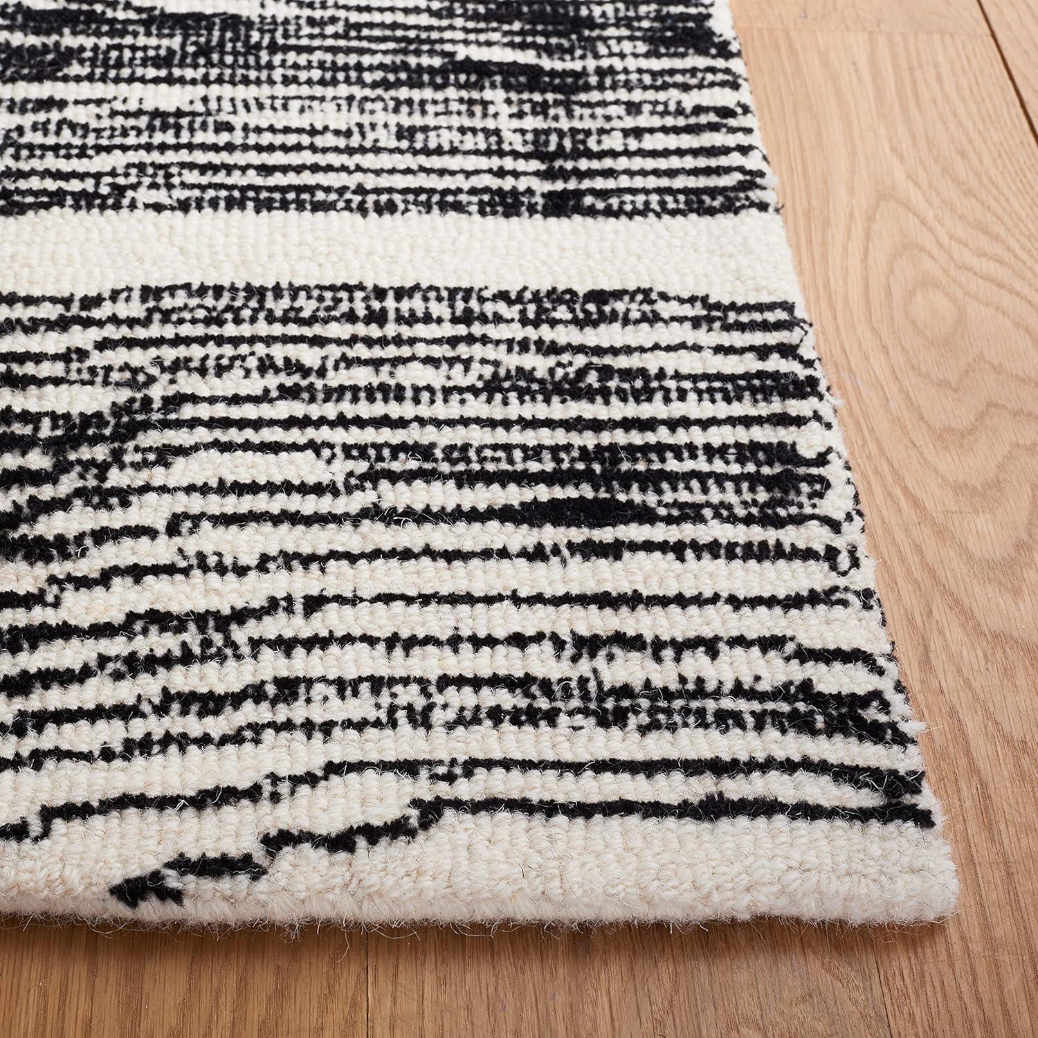 SAFAVIEH Metro Bridget Abstract Area Rug, Black/Ivory, 4' x 6'