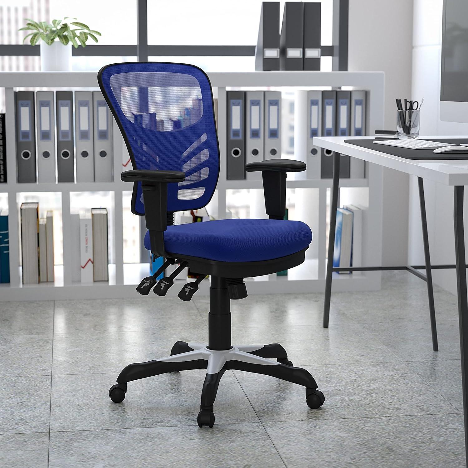 Flash Furniture Mid-Back Mesh Multifunction Executive Swivel Ergonomic Office Chair with Adjustable Arms