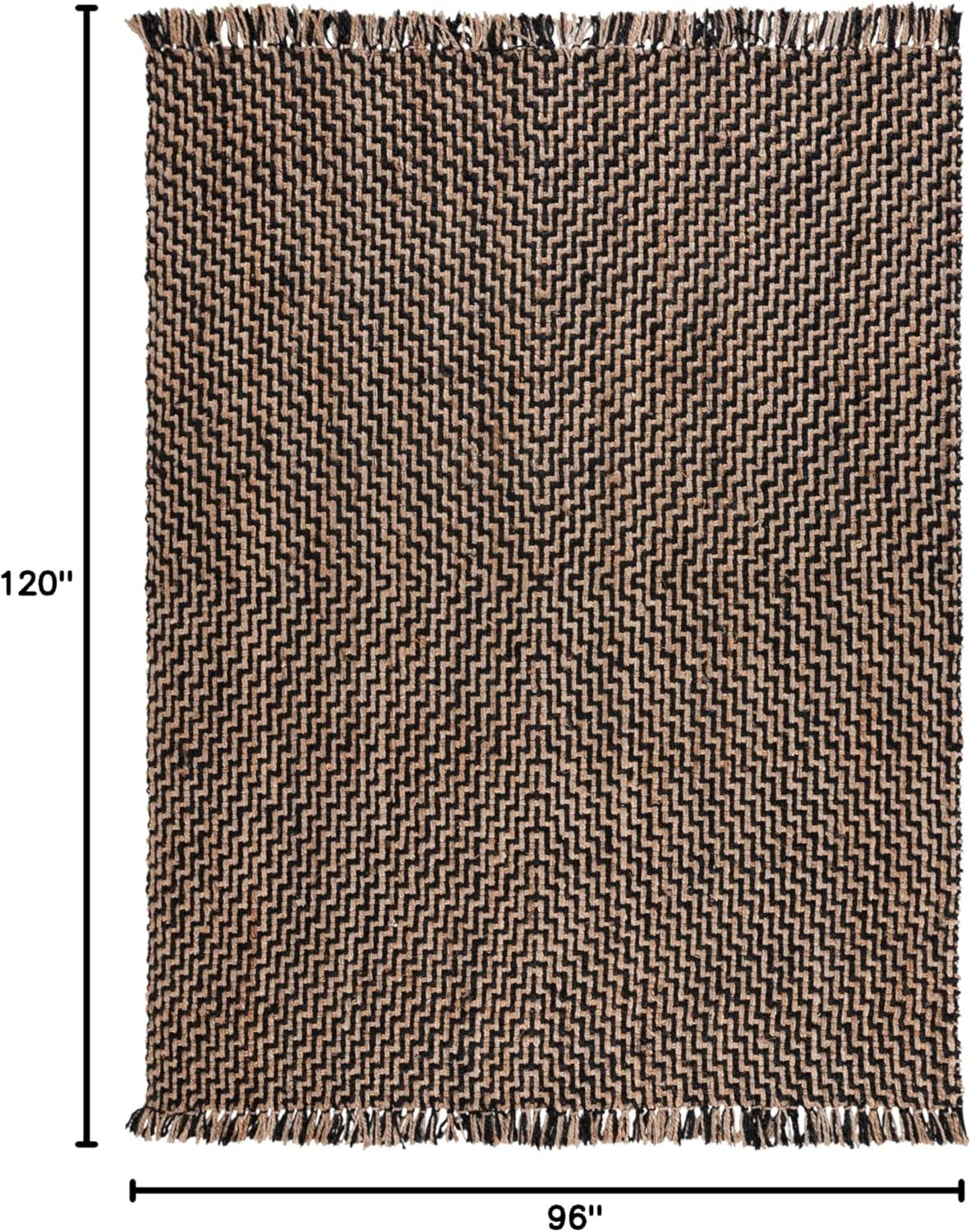 Natural Fiber NF114 Power Loomed Indoor Area Rug - Natural/Black - 8'x10' - Safavieh