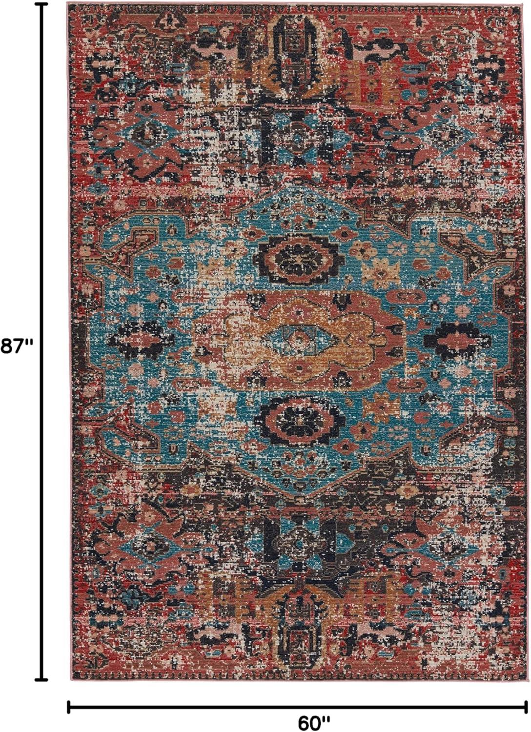 Presia Indoor/Outdoor Medallion Area Rug Red/Teal - Jaipur Living