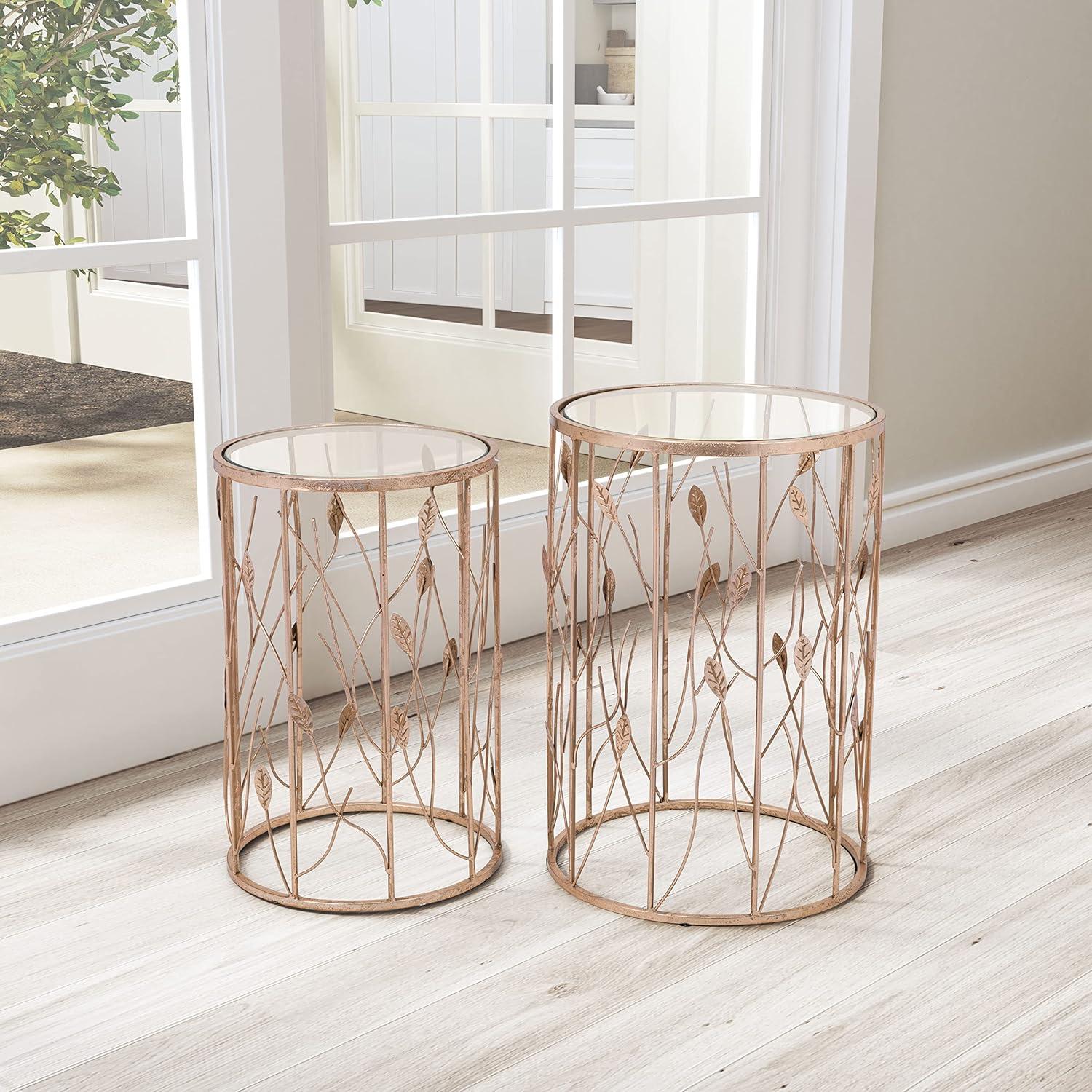 Zuo Set of 2 Sage Side Tables Gold