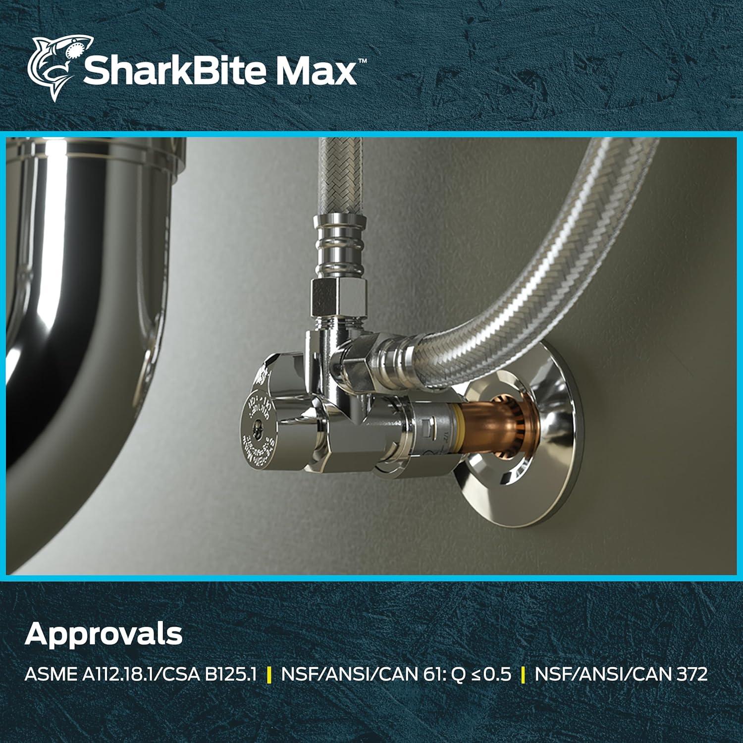 SHARKBITE 1/2x3/8x3/8 Angle Valve UR25558