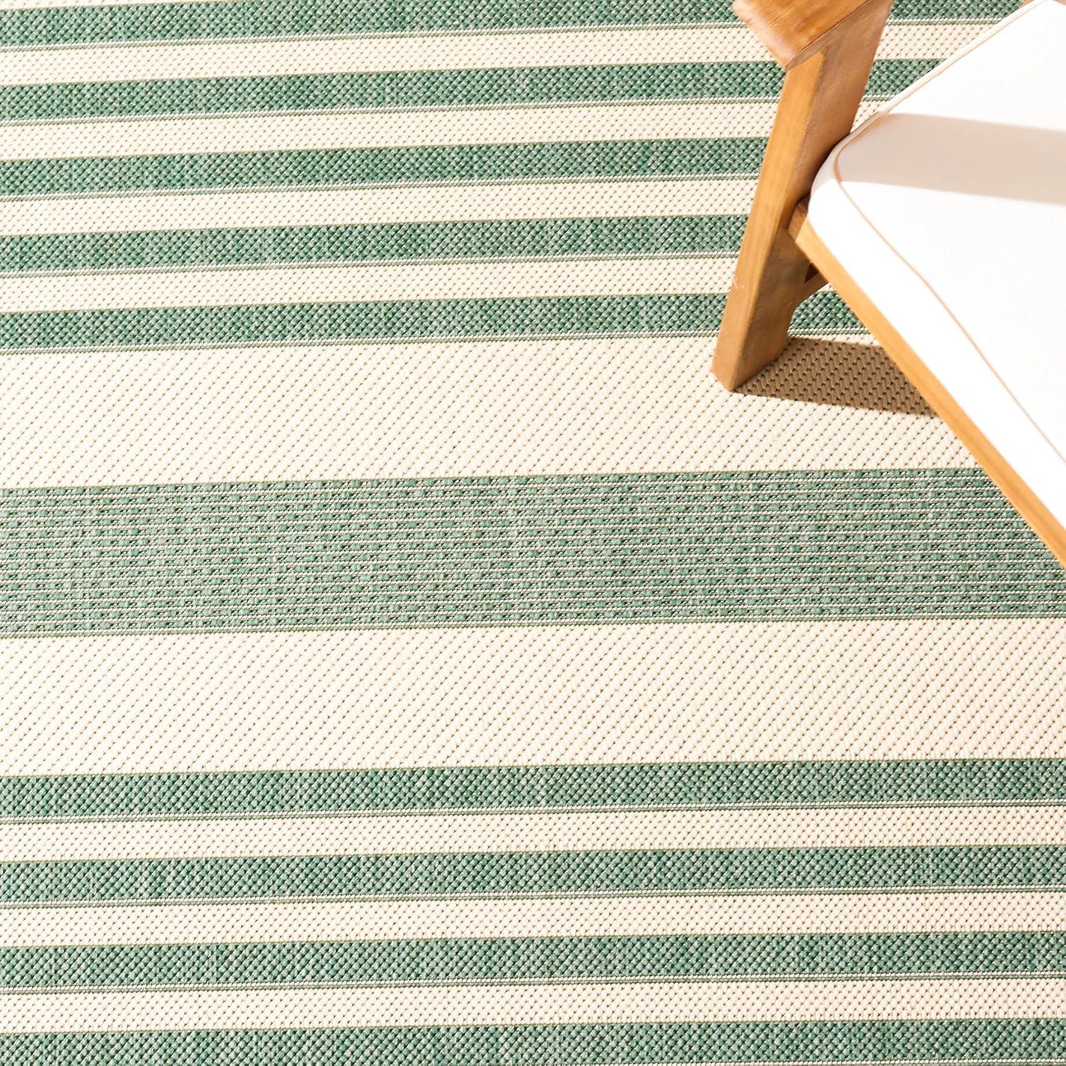 Courtyard CY6062 Power Loomed Indoor/Outdoor Area Rug - Beige/Dark Green - 4'x4' - Safavieh.