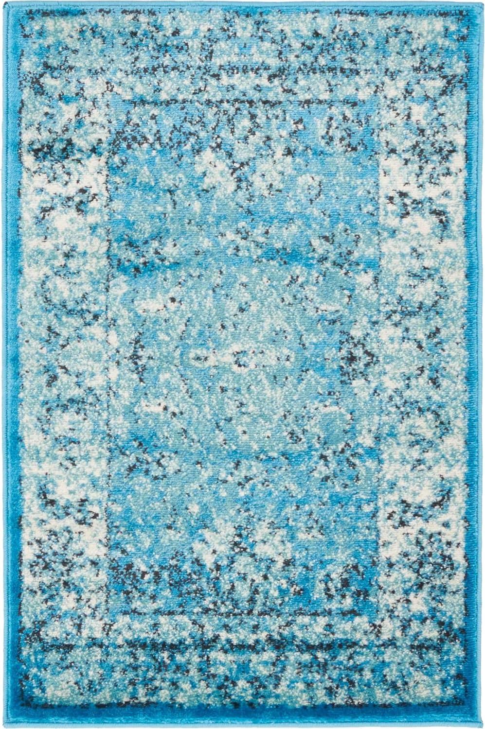 Unique Loom Imperial Collection Area Rug - Bosphorus (2' x 3' 1" Rectangle Blue/Ivory)