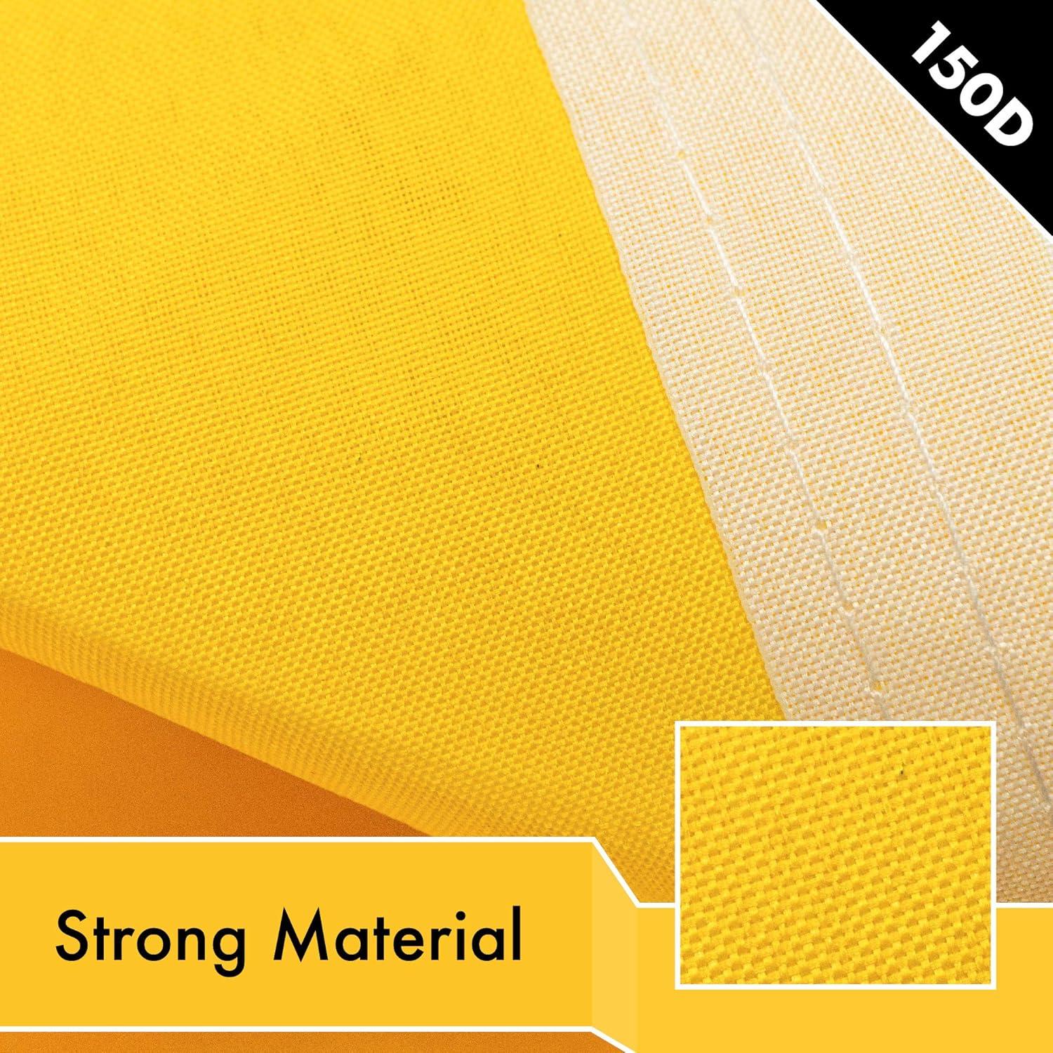 G128 Solid Golden Yellow Color Flag | 3x5 feet | Printed 150D – Indoor/Outdoor, Vibrant Colors, Brass Grommets, Quality Polyester, Much Thicker More Durable Than 100D 75D Polyester