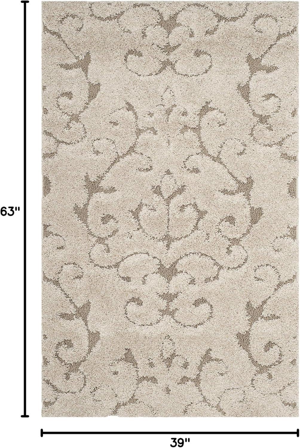 Florida Shag SG470 Power Loomed Indoor Accent Rug - Cream/Beige - 3'3"x5'3" - Safavieh.