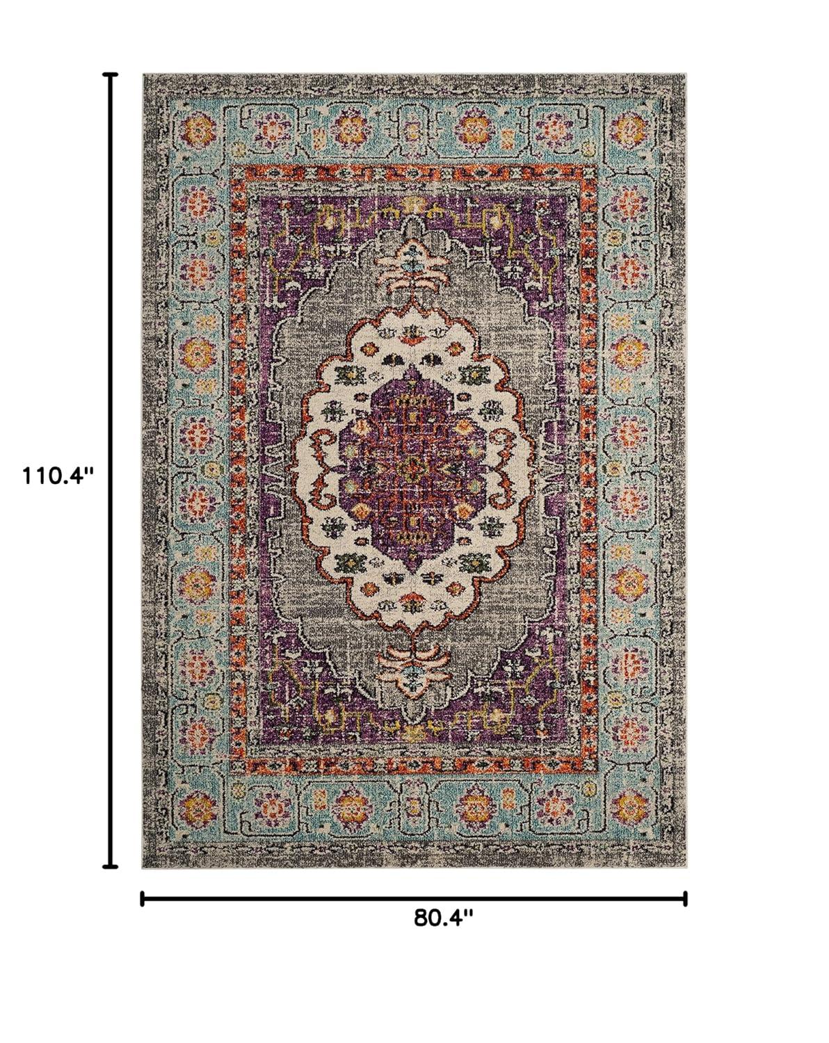 Monaco MNC246 Power Loomed Indoor Area Rug - Violet/Light Blue - 6'7"x9'2" - Safavieh.