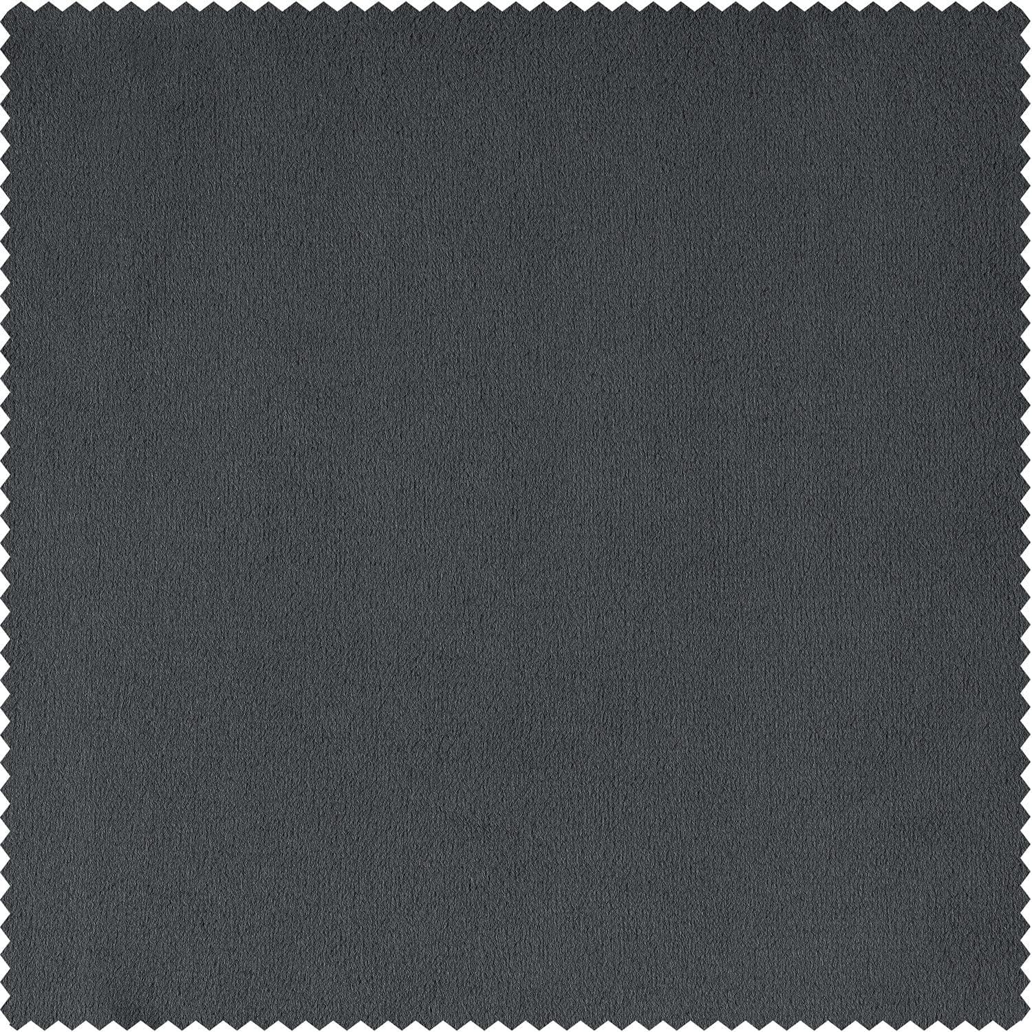 Half Price Drapes Signature Natural Grey Extra Wide Velvet Blackout Curtains (1 Panel),100W X 108L