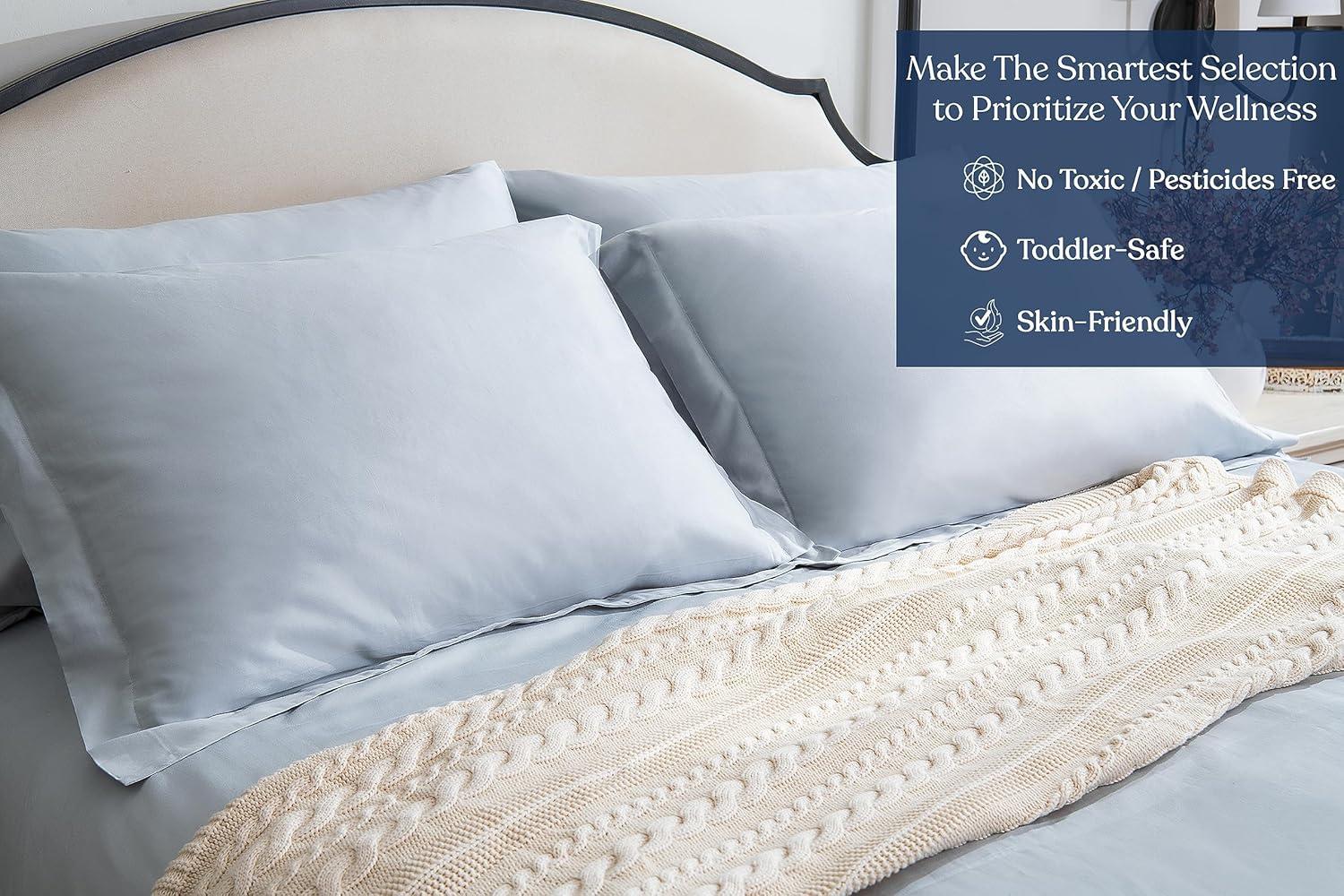 Delara GOTS Certified 100% Organic Cotton Duvet Cover Set 400TC Long Staple Cotton
