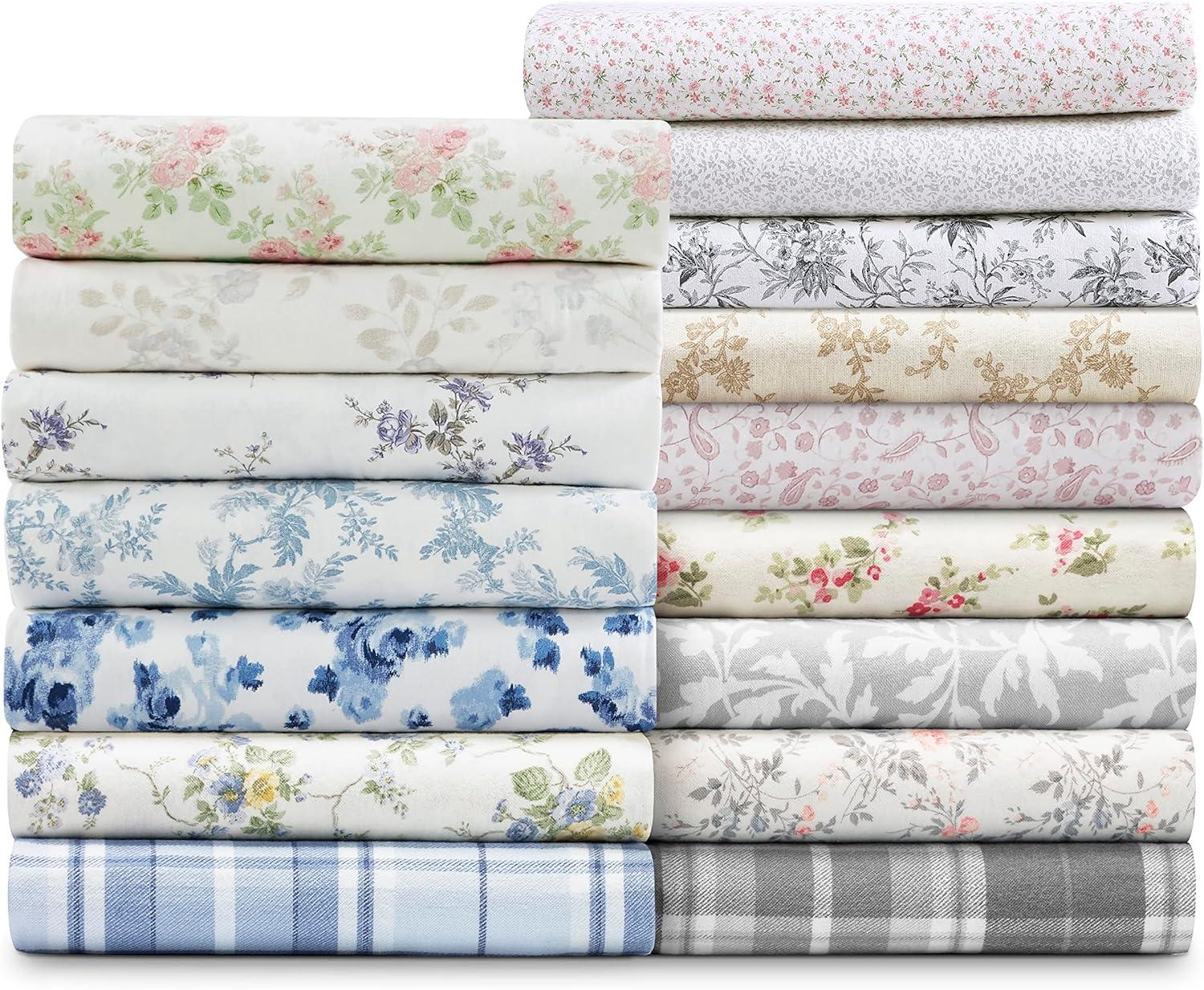 Laura Ashley Brushed Cotton Cozy Flannel Sheet Collection