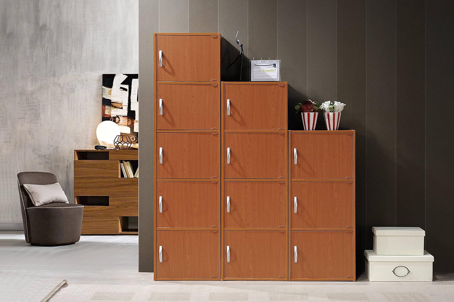 Versatile Kids' Black Storage Cabinet with Cubes and Doors