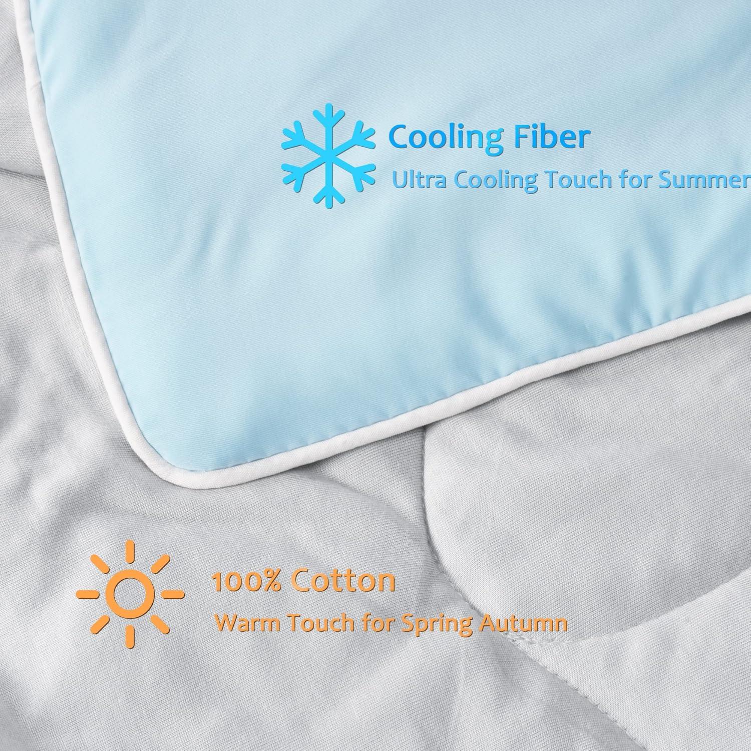 Catalonia Reversible Cooling Blanket, Lightweight Summer Comforter for Hot Sleepers, Silky Soft Summer Duvet Throw Size, 50 x 60 inches, Soft Breathable