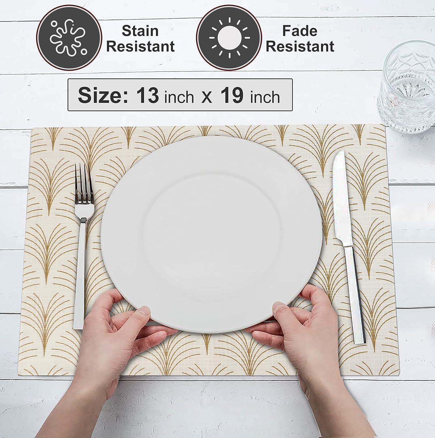 Ruvanti Dining Table Rectangle Placemats 100% Cotton Multi Pattern 13x19 Inches (Set of 6)