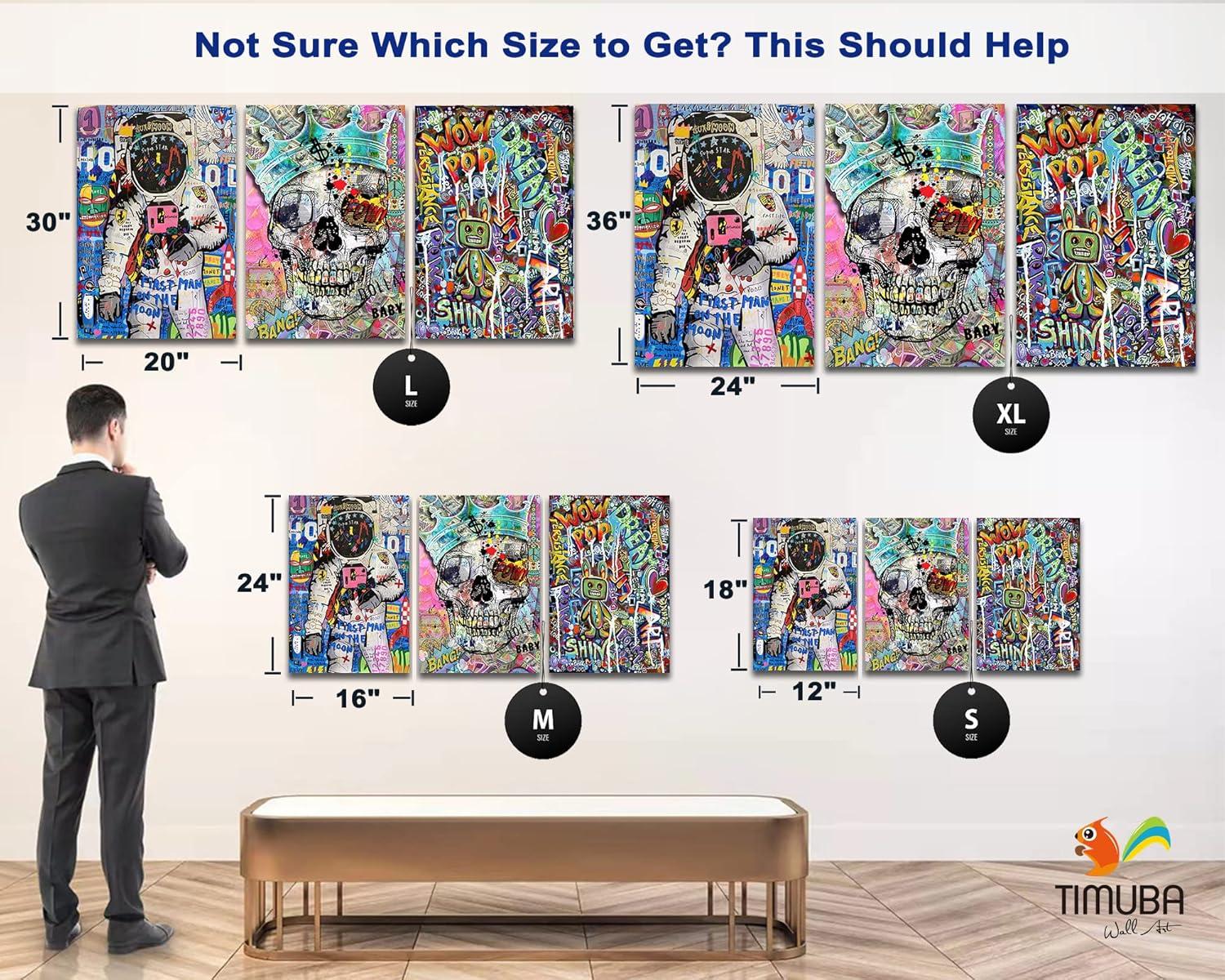 Graffiti Wall Art - Street Art Canvas Graffiti, 3 Pieces Wall Art Graffiti, Graffiti Picture Lover Hands Prints for Bedroom Decor, Pop Art Wall Decor, Modern Framed Artwork for Home Decor (24x36x3Pcs)