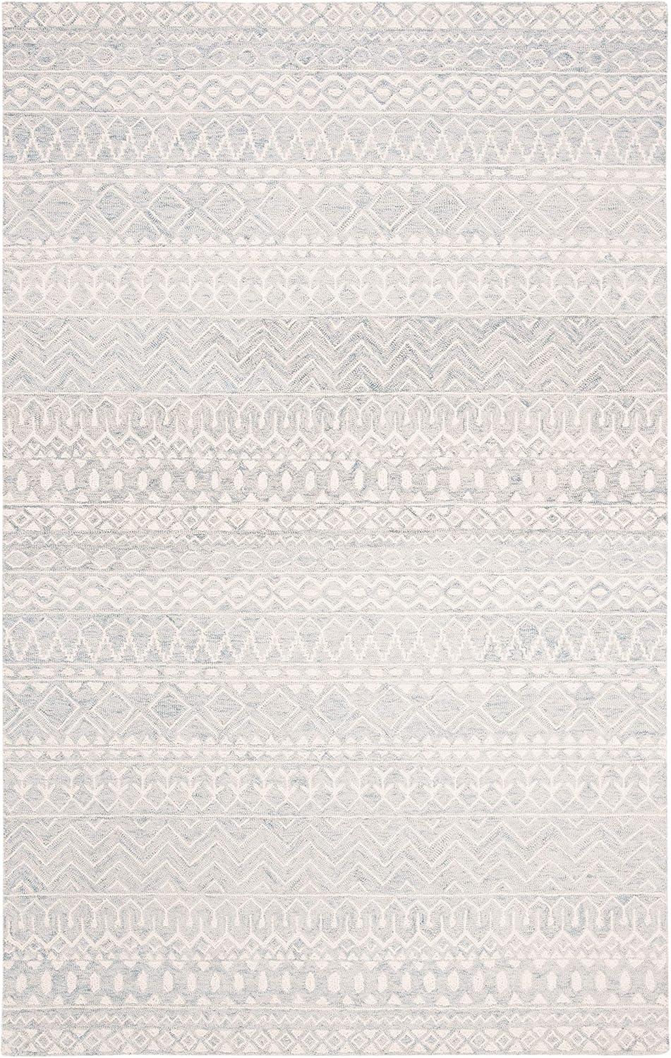 Micro-Loop MLP502 Hand Tufted Indoor Area Rug - Aqua/Ivory - 4'x6' - Safavieh