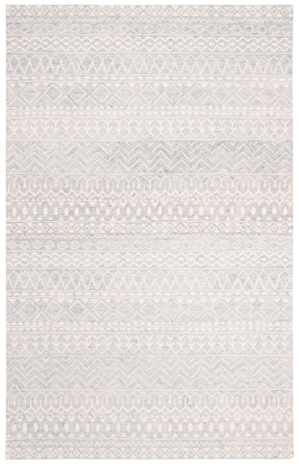 Micro-Loop MLP502 Hand Tufted Indoor Area Rug - Aqua/Ivory - 5'x8' - Safavieh