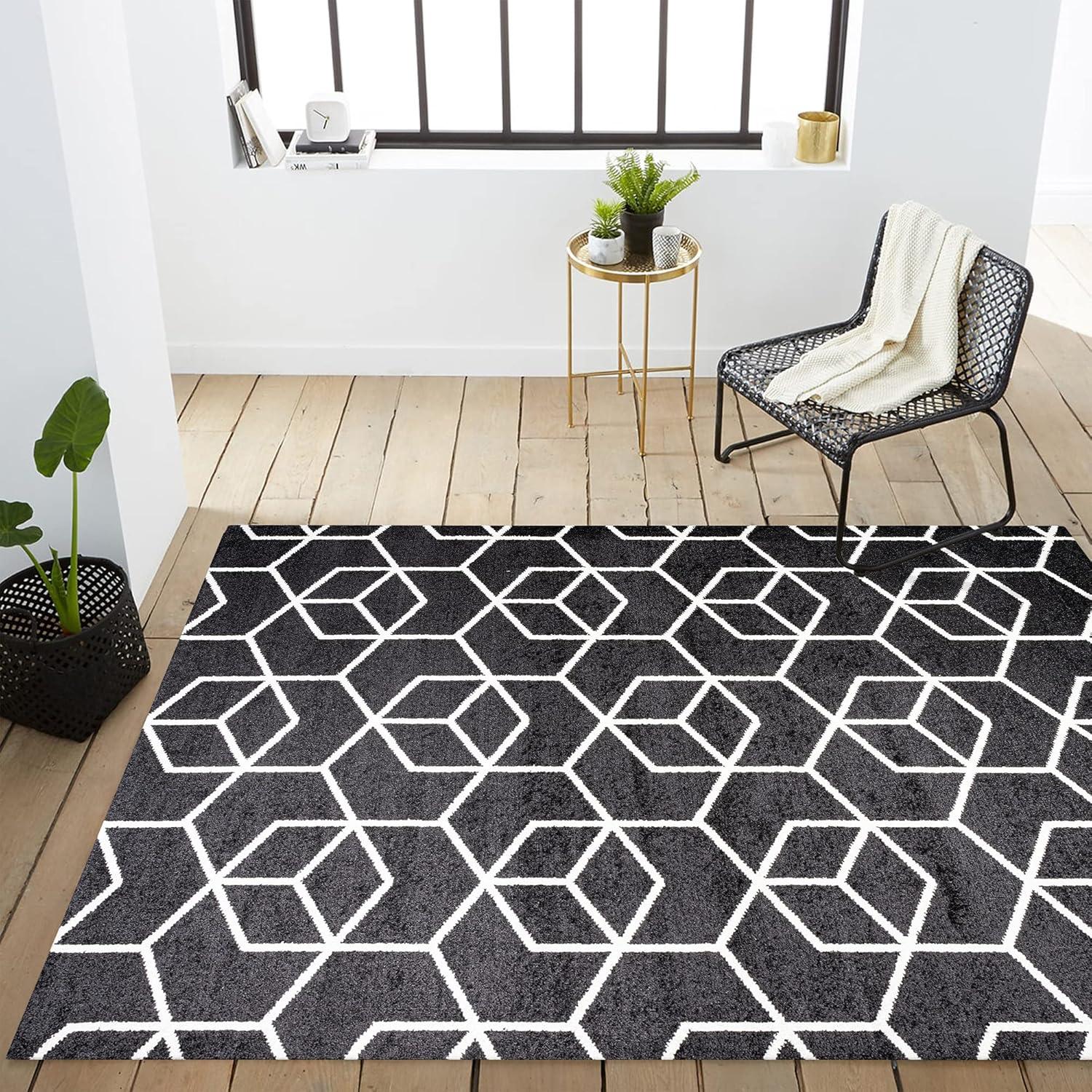 Tumbling Blocks Modern Geometric Area Rug - JONATHAN Y