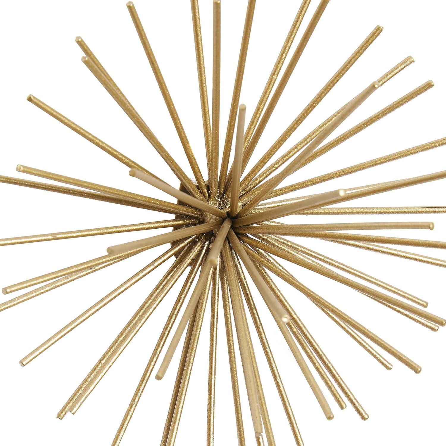 CosmoLiving by Cosmopolitan Gold Metal Starburst 3D Short Spike Home Wall Decor, Set of 3 6", 9", 12"W