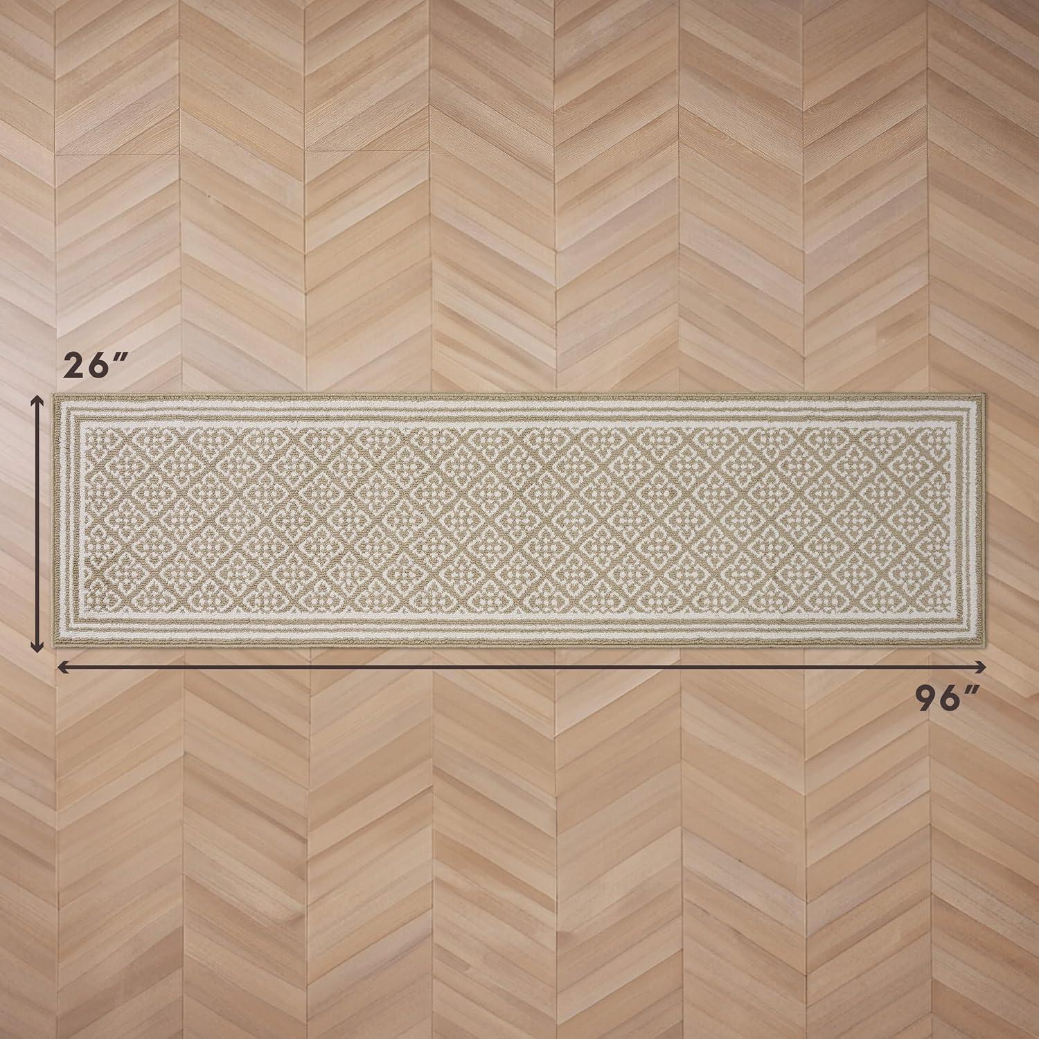 Isla Machine Woven Synthetic Geometric Area Rug In Beige/White