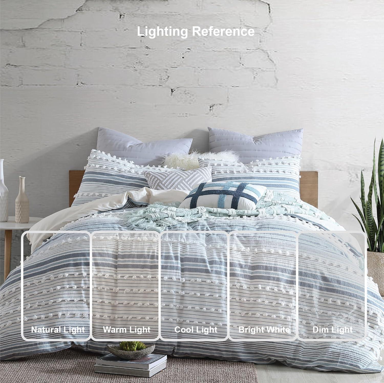 Rukai 100% Cotton Diamond Clip Jacquard 3D Fringe Texture 5-Piece Comforter Set