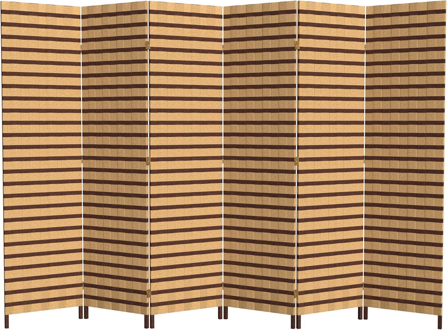 Oriental Furniture 6 ft. Tall Two Tone Natural Fiber Room Divider