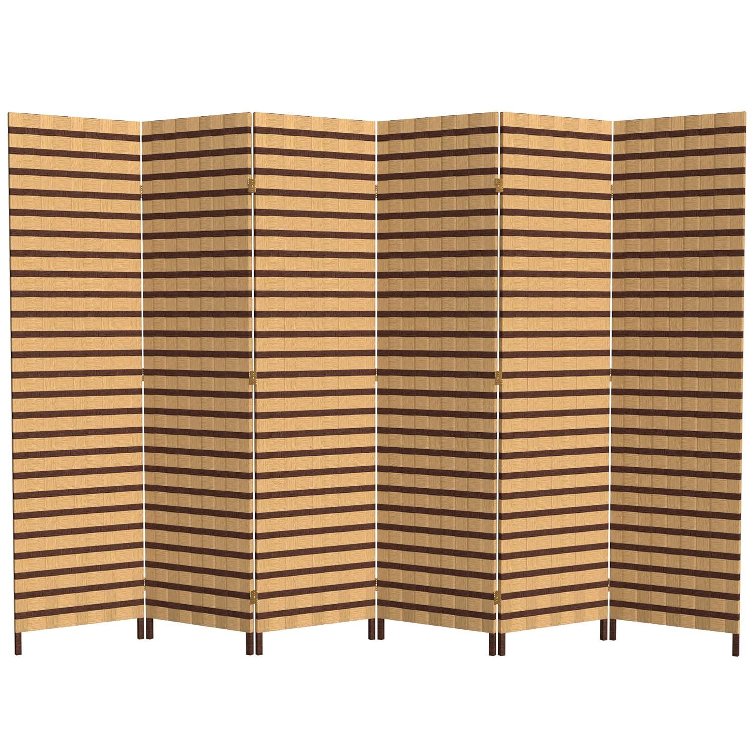 Oriental Furniture 6 ft. Tall Two Tone Natural Fiber Room Divider