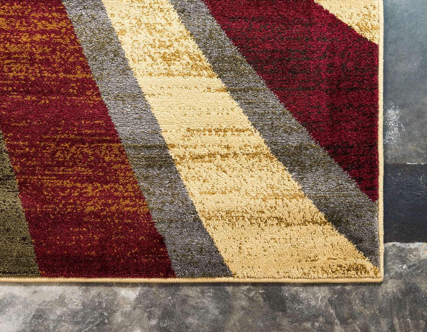 Unique Loom Barista Collection Area Rug - Ngada (9' x 12' 2" Rectangle Beige/Red)