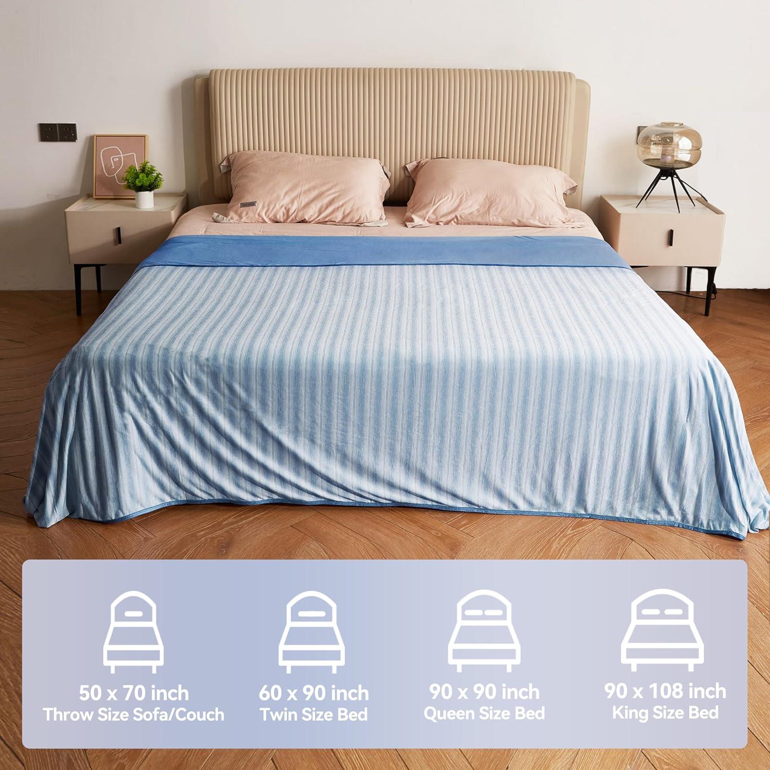 Catalonia Lightweight Cooling Blanket for Hot Sleepers, Summer Bed Blanket for Warm Night Sweat, Cool Sofa Throw Blanket