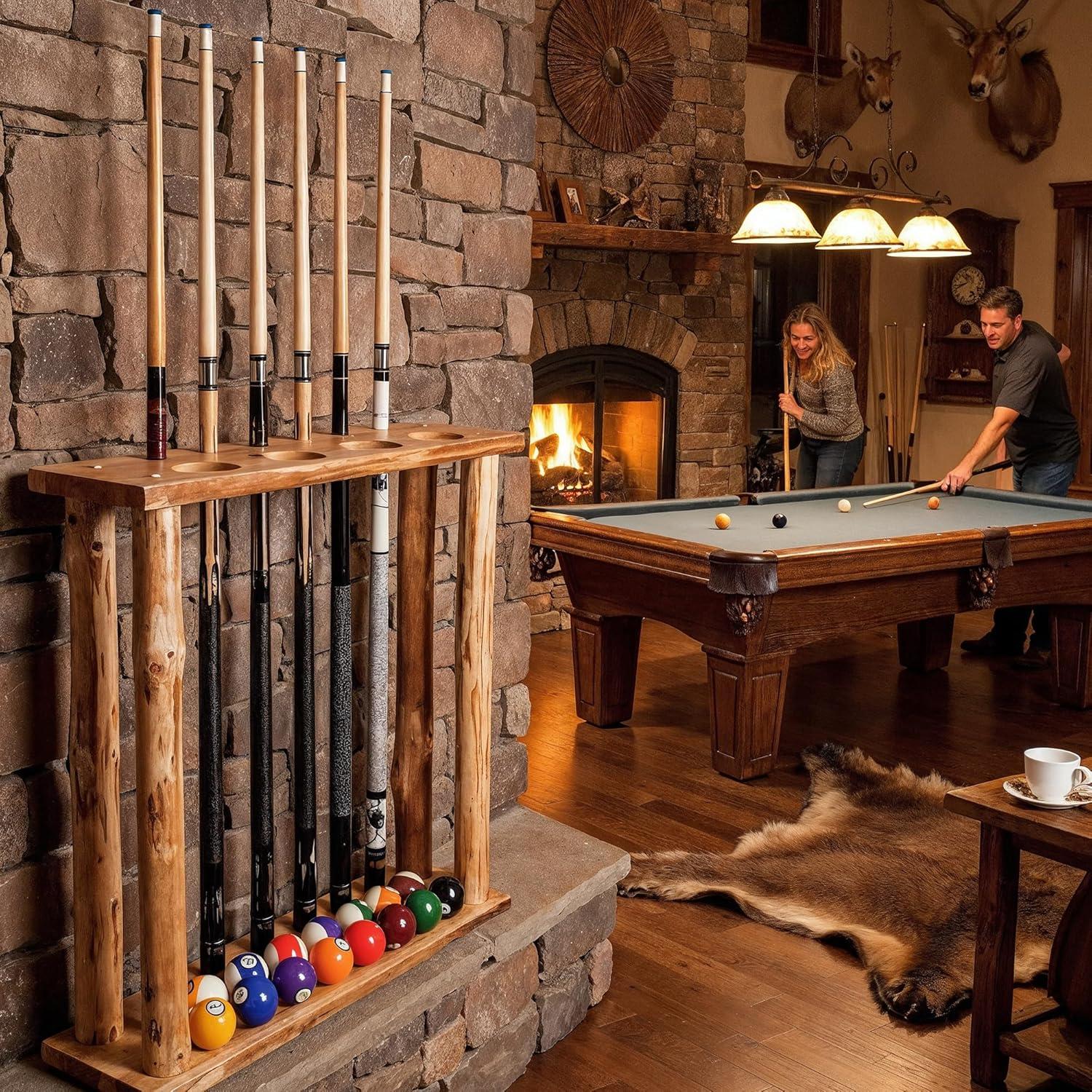 Rush Creek 6 Billard Cue Floor Rack Holder