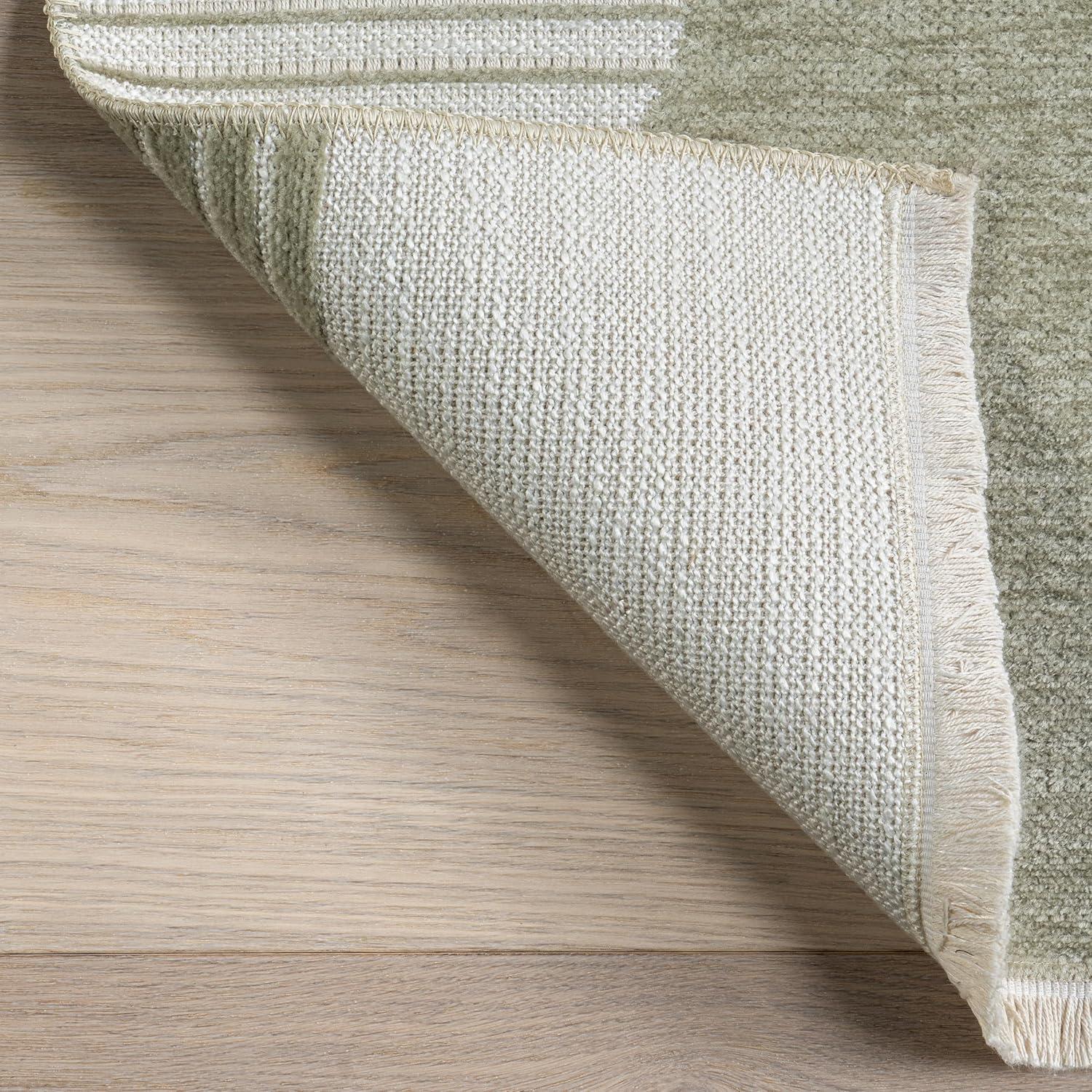 nuLOOM 4' x 6' Versa Collection Reversible SuperiorWash Machine Washable Stain-Resistant Indoor Area Rug, Grania Light Green
