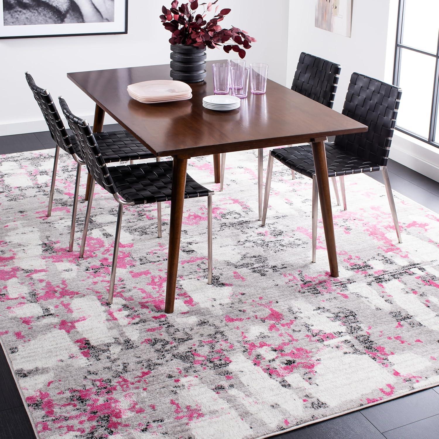 Skyler SKY193 Power Loomed Indoor Area Rug - Grey/Pink - 8'x10' - Safavieh
