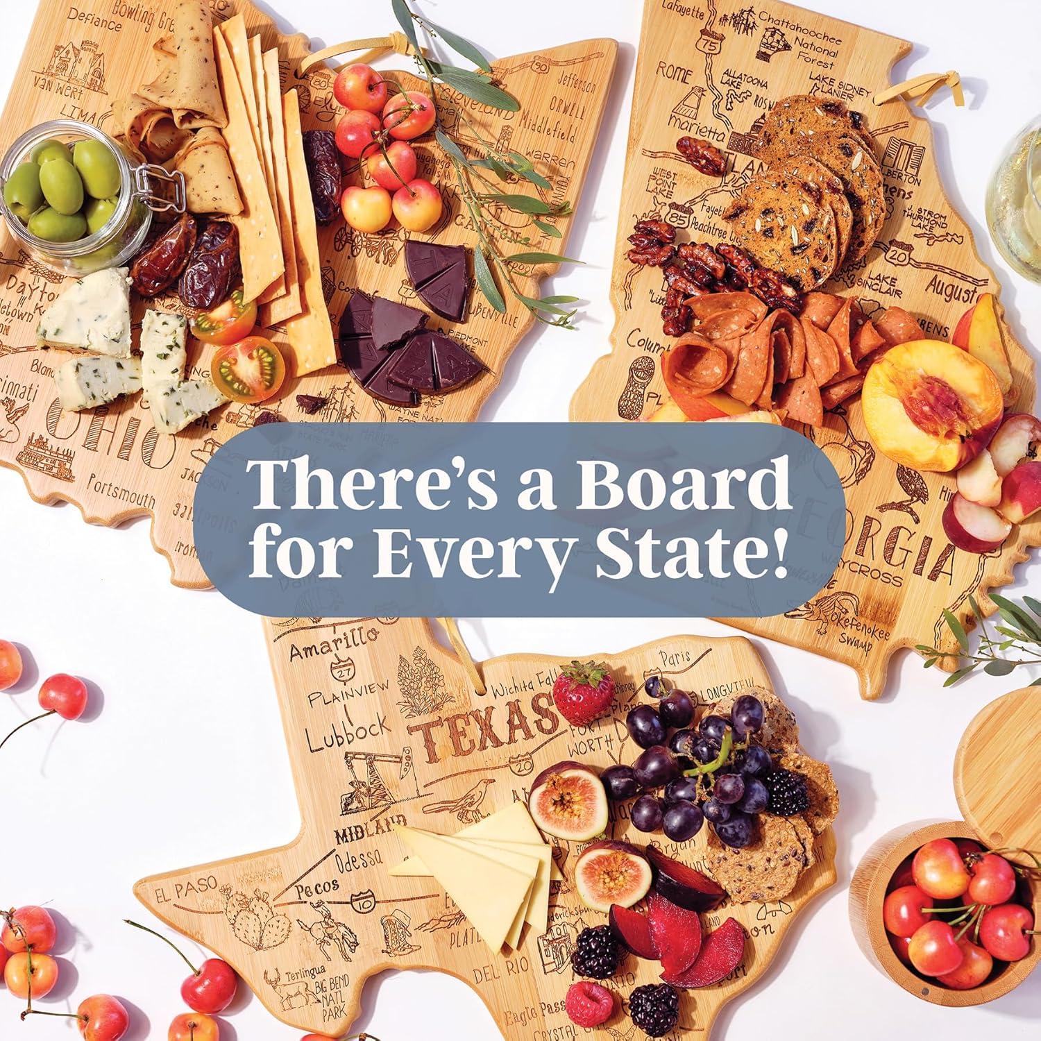 Totally Bamboo Destination California Cutting Board: State Grazing Board, Lightweight Bamboo, 14.25" x 11"