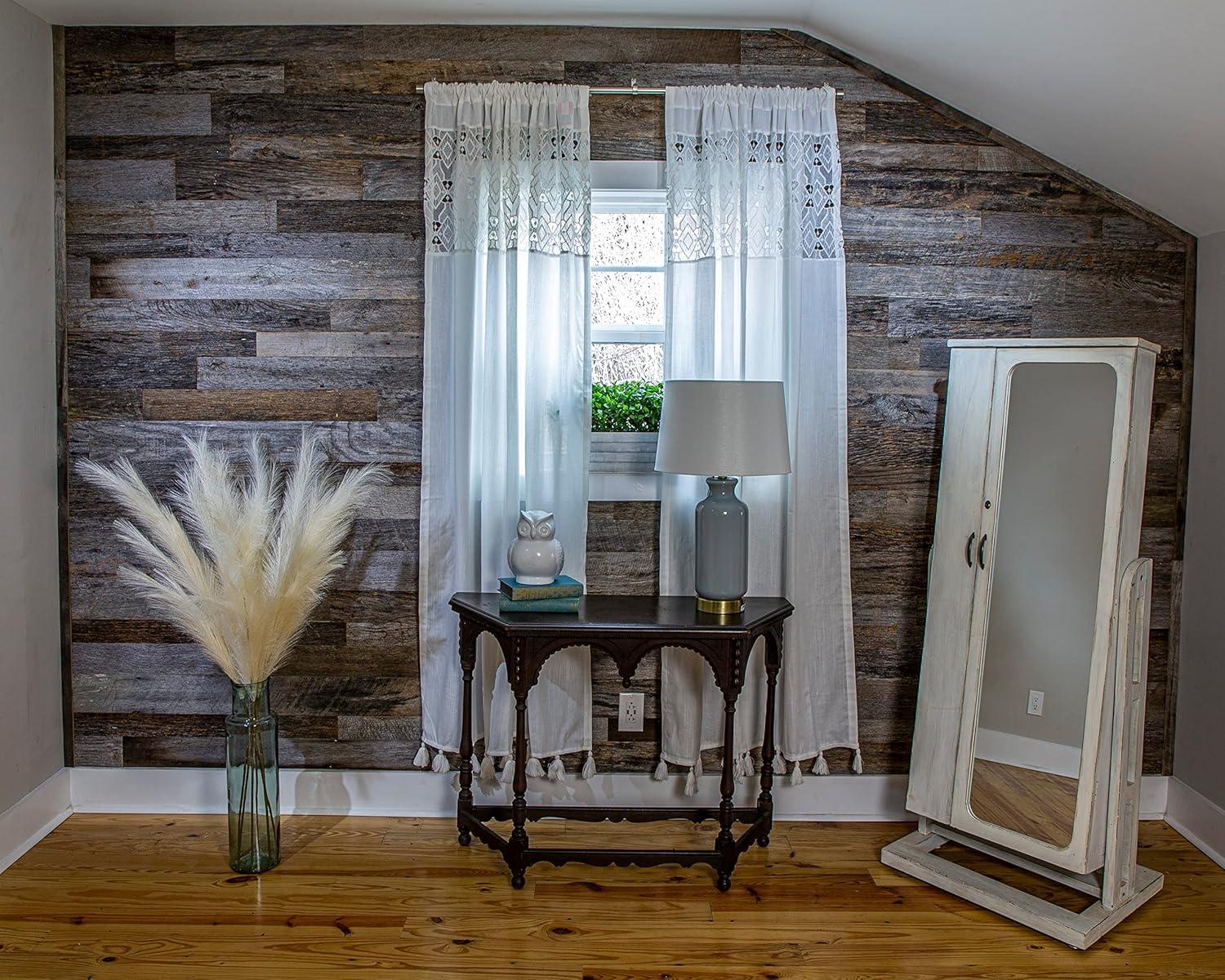 Vintage Harvest Reclaimed Lumber Variable Length Barnwood Wall Paneling in Gray